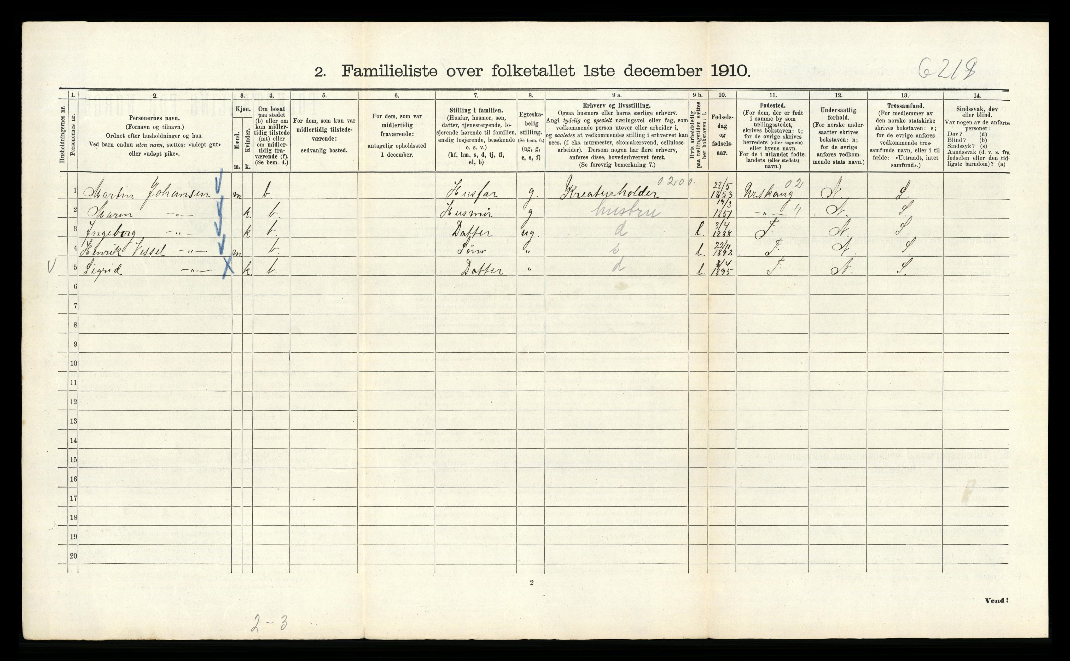 RA, 1910 census for Kristiania, 1910, p. 121088