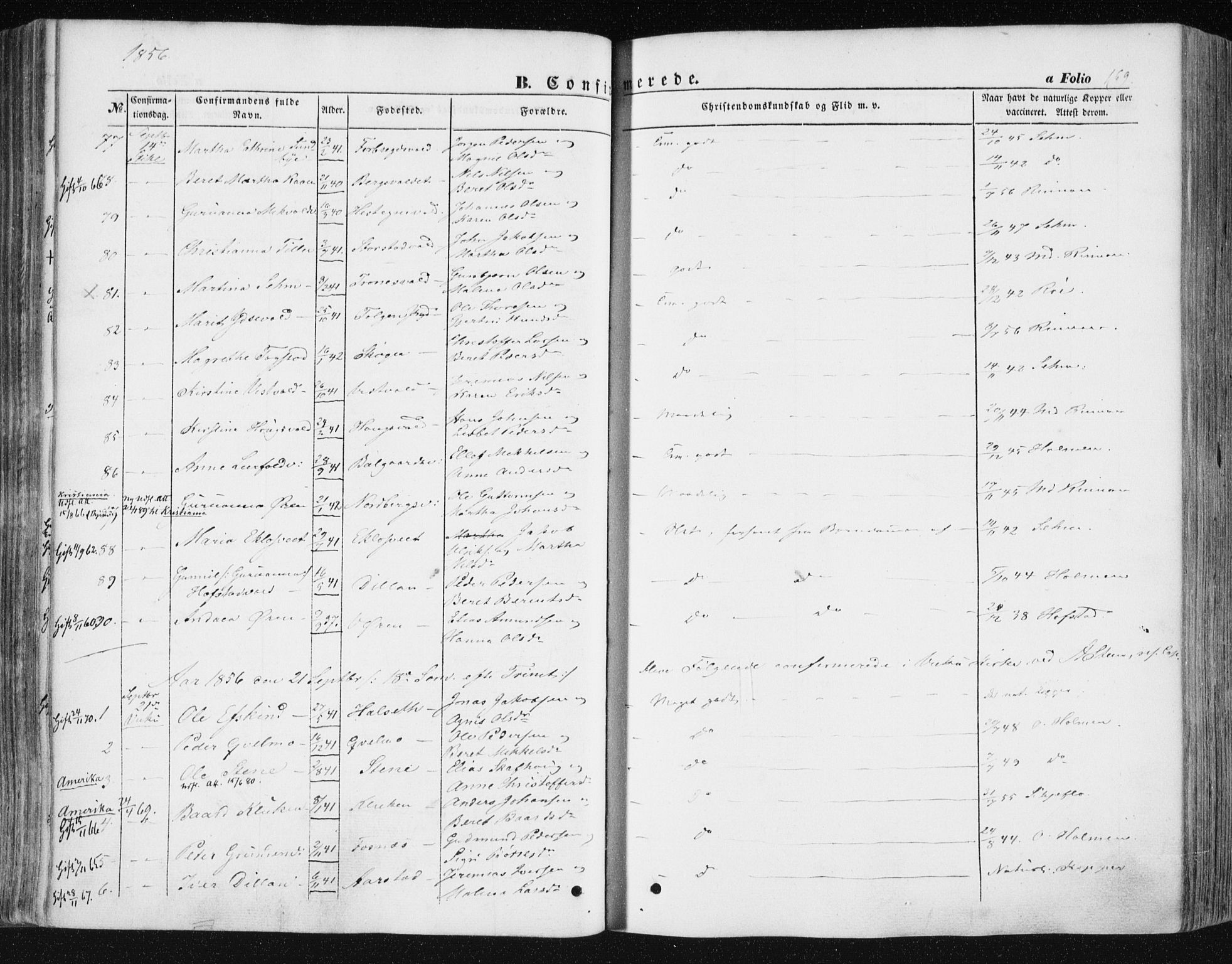 Ministerialprotokoller, klokkerbøker og fødselsregistre - Nord-Trøndelag, AV/SAT-A-1458/723/L0240: Parish register (official) no. 723A09, 1852-1860, p. 169