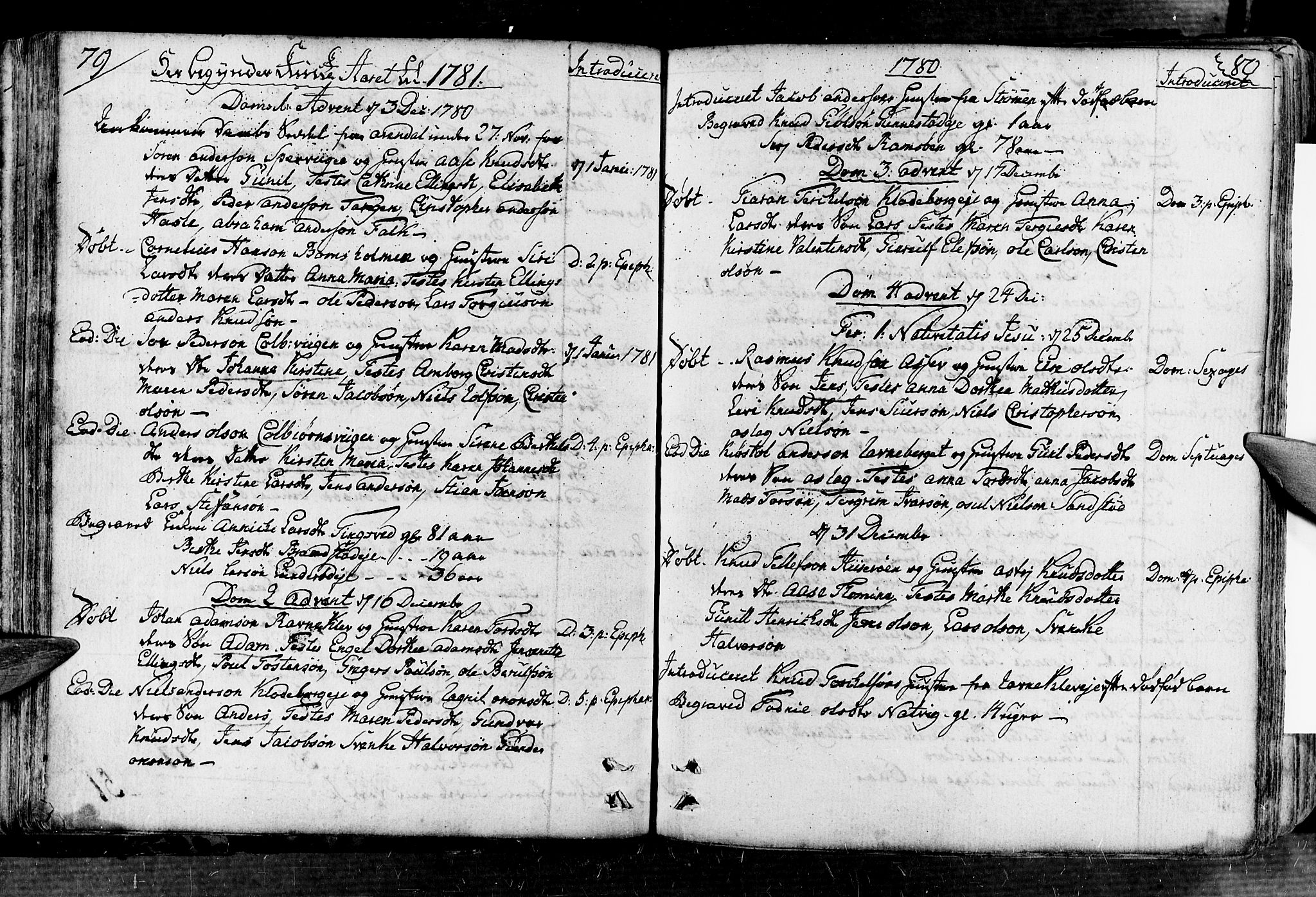 Øyestad sokneprestkontor, AV/SAK-1111-0049/F/Fa/L0008: Parish register (official) no. A 8, 1777-1804, p. 79-80