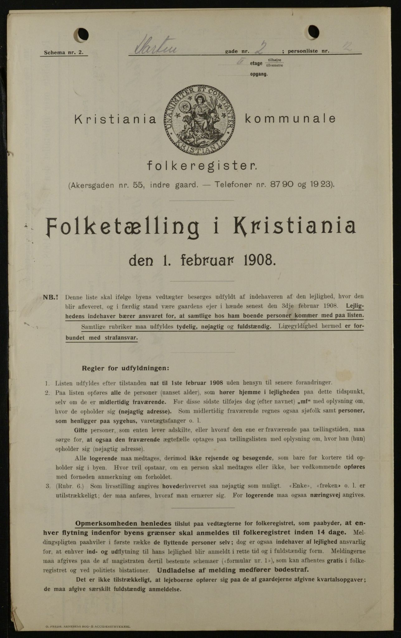 OBA, Municipal Census 1908 for Kristiania, 1908, p. 37260