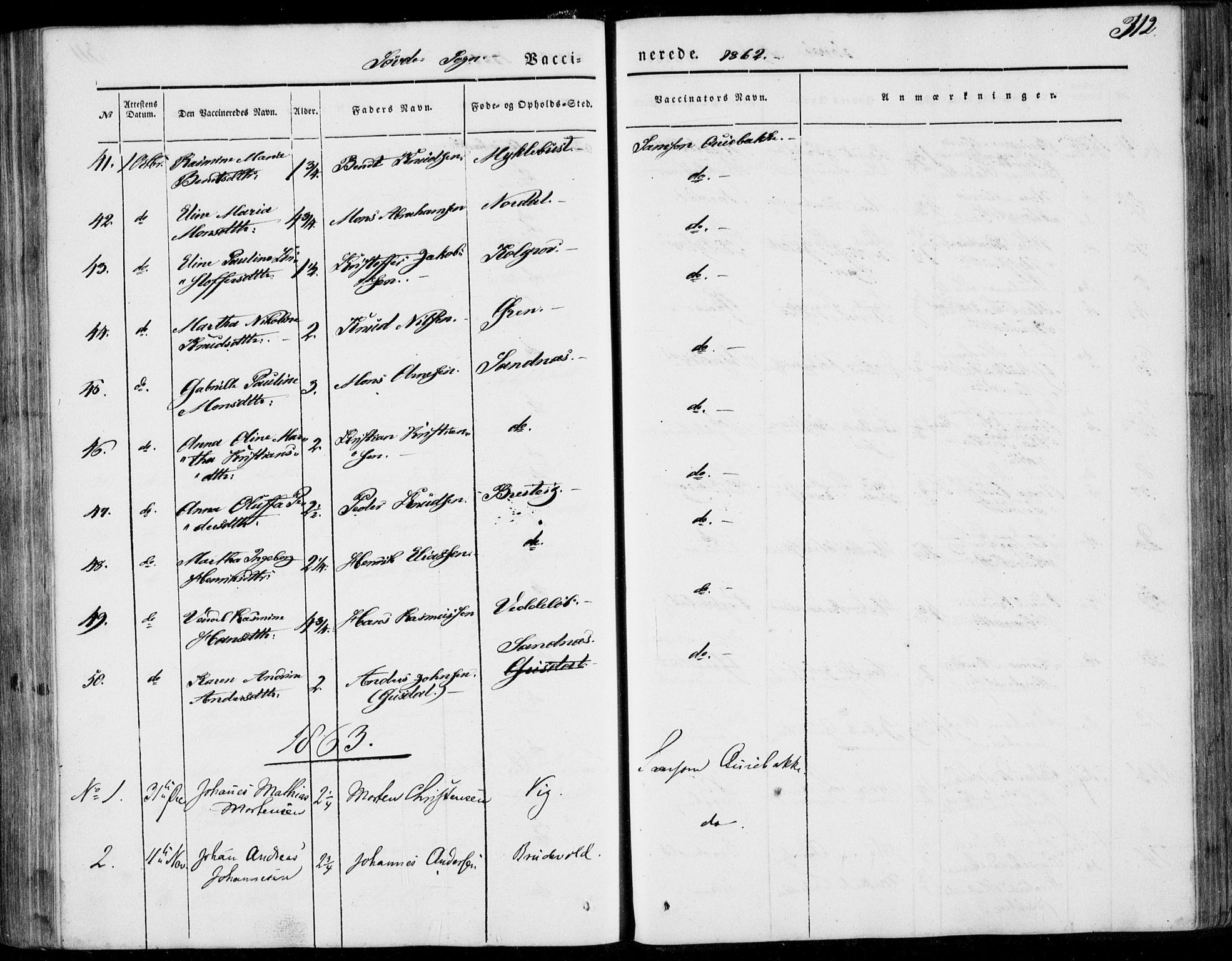 Ministerialprotokoller, klokkerbøker og fødselsregistre - Møre og Romsdal, SAT/A-1454/502/L0023: Parish register (official) no. 502A01, 1844-1873, p. 312