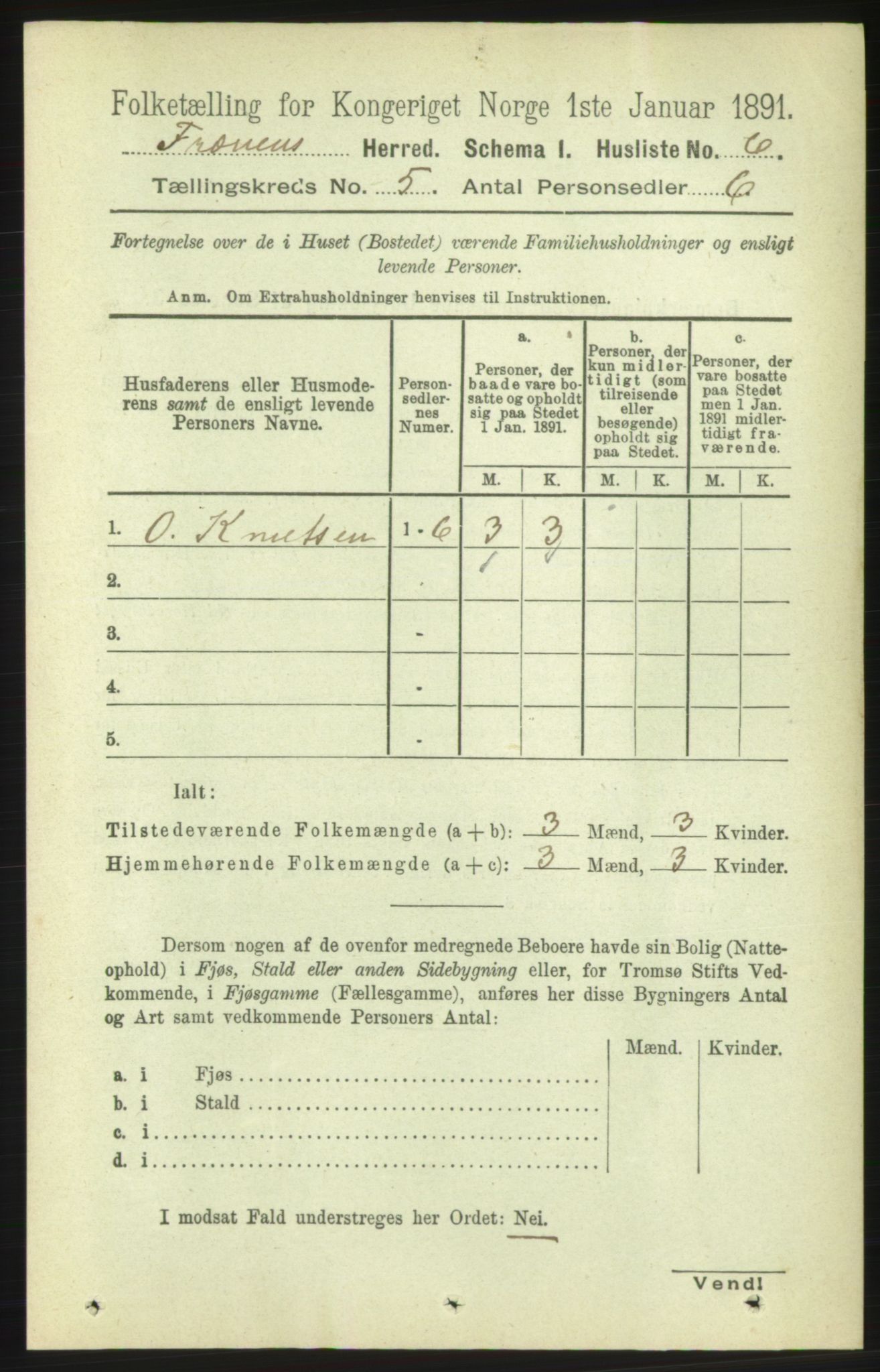 RA, 1891 census for 1548 Fræna, 1891, p. 1274