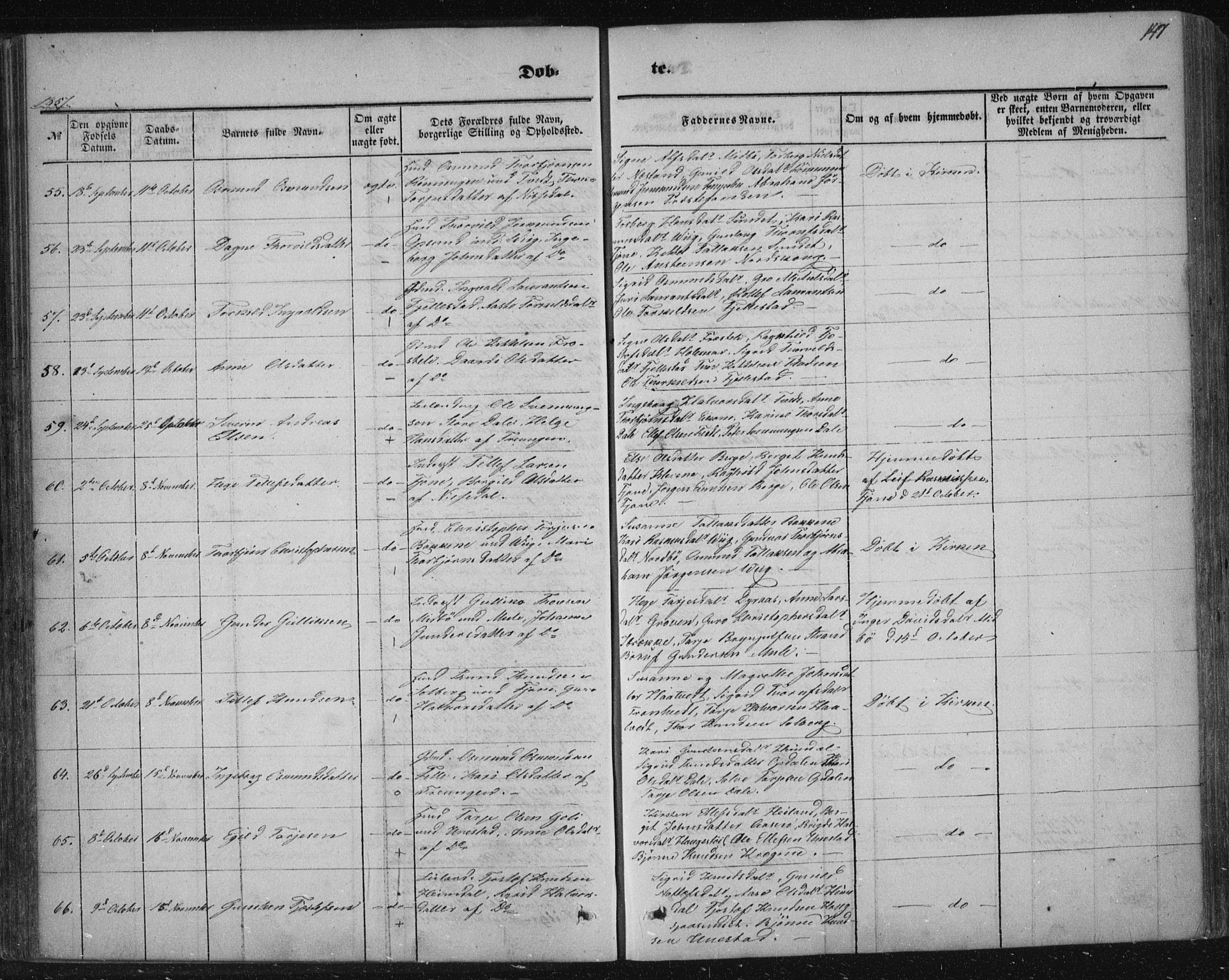 Nissedal kirkebøker, AV/SAKO-A-288/F/Fa/L0003: Parish register (official) no. I 3, 1846-1870, p. 146-147