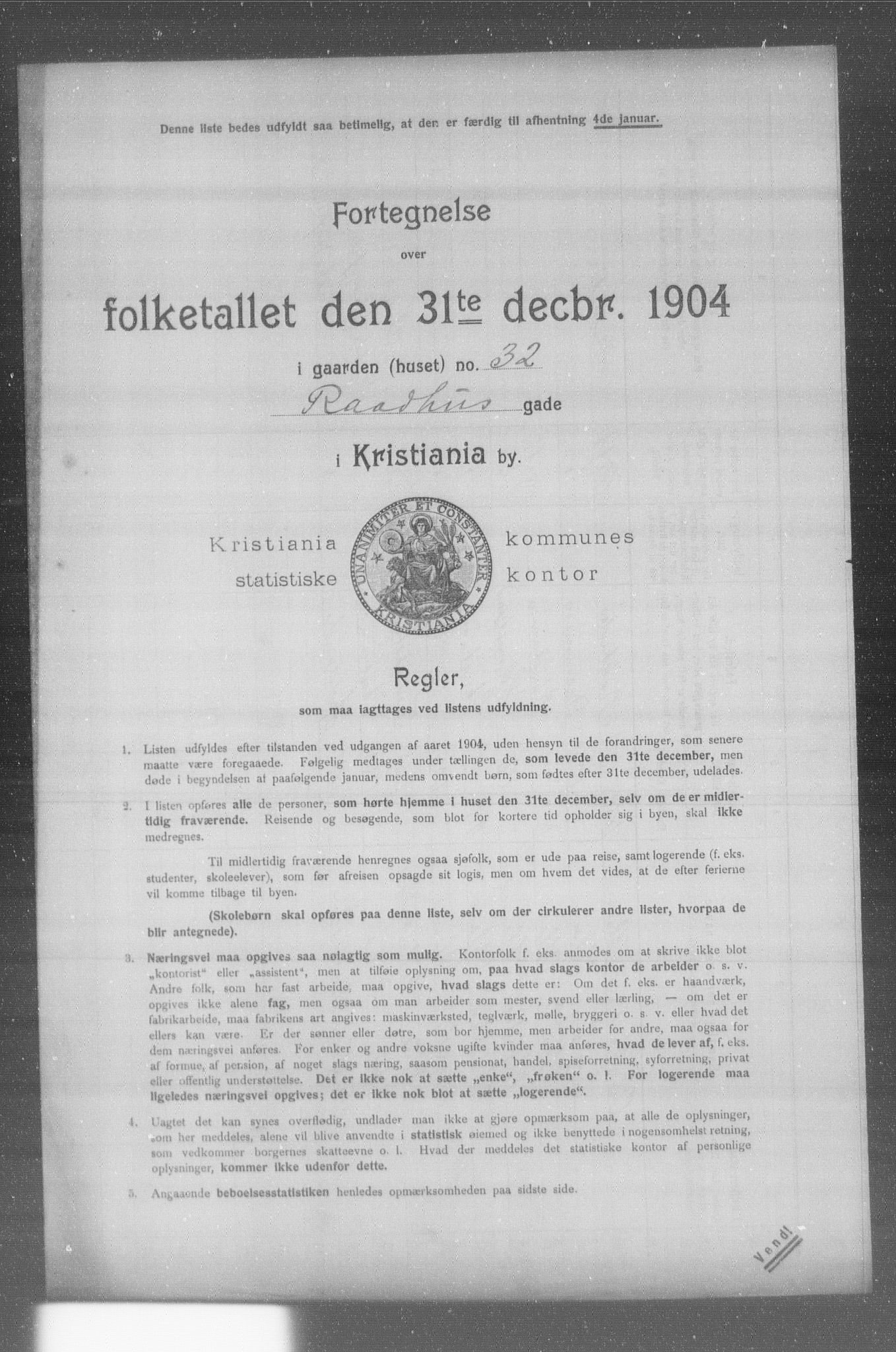 OBA, Municipal Census 1904 for Kristiania, 1904, p. 16651