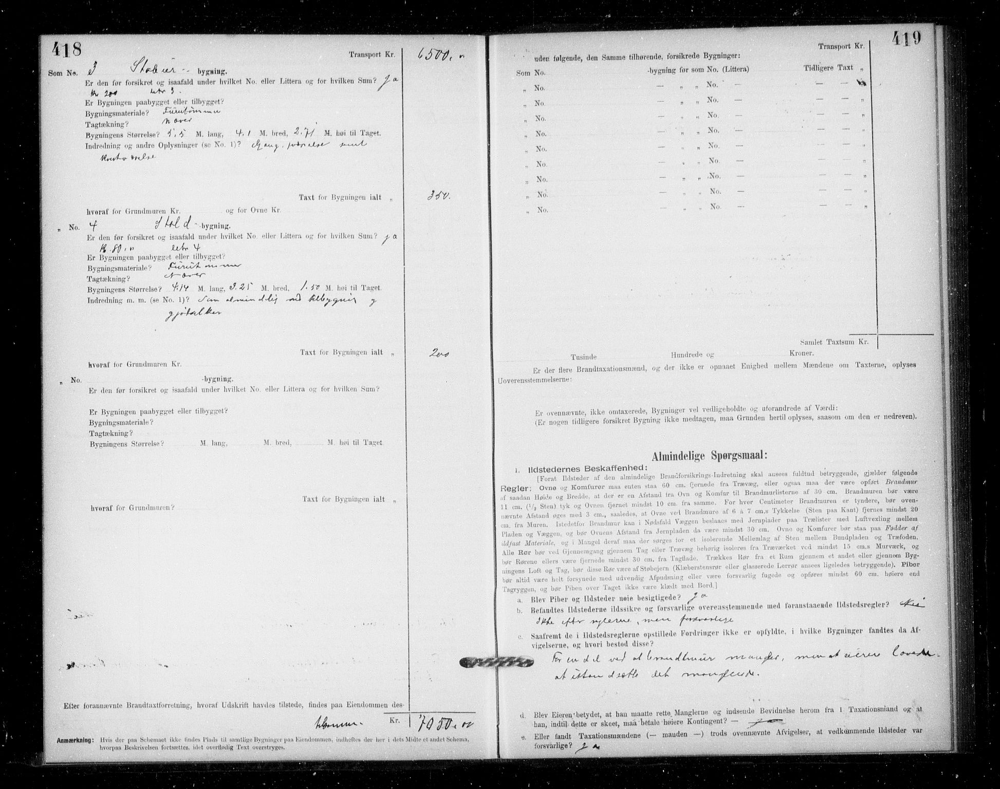 Lensmannen i Jondal, SAB/A-33101/0012/L0005: Branntakstprotokoll, skjematakst, 1894-1951, p. 418-419