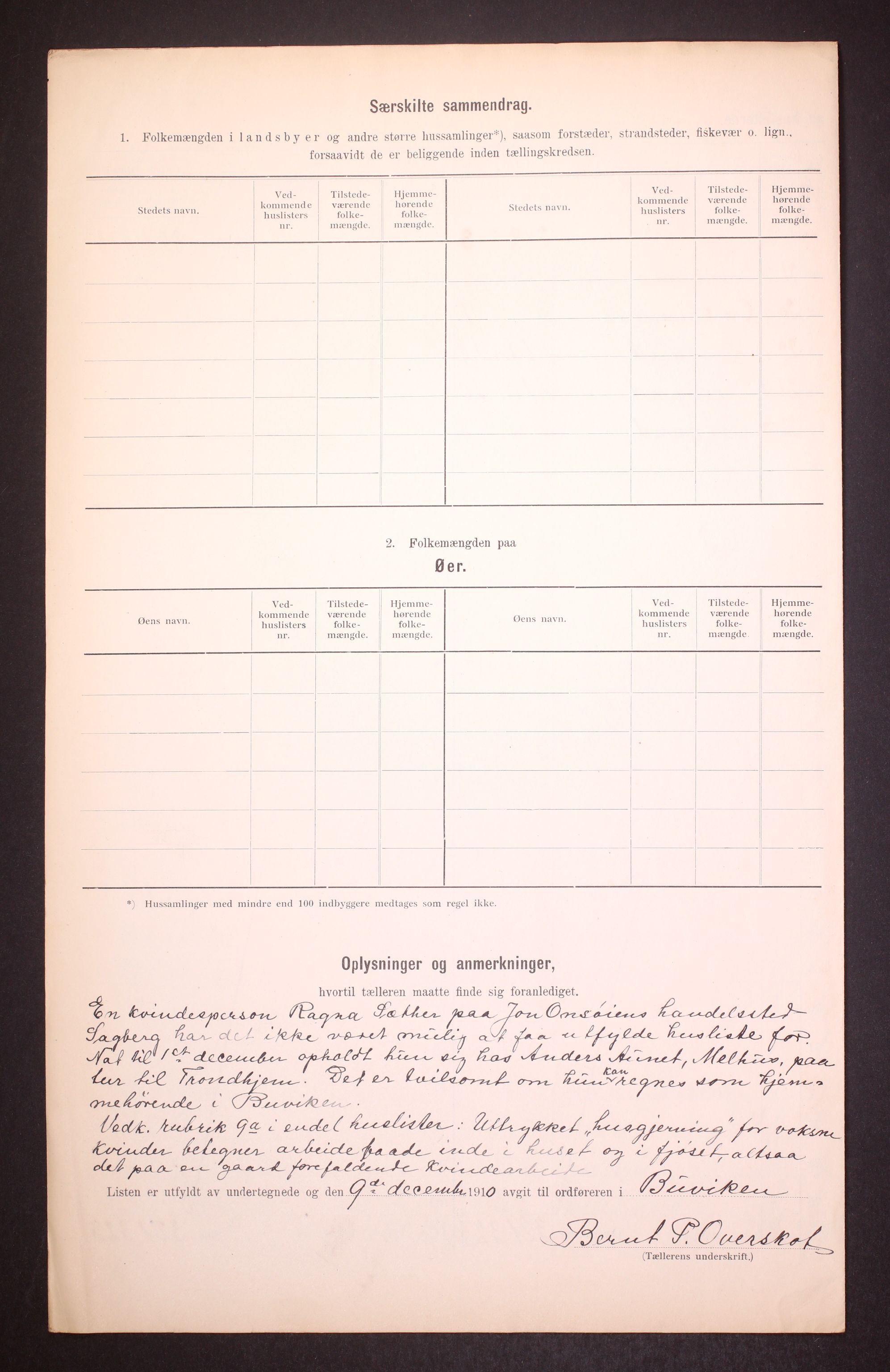 RA, 1910 census for Buvik, 1910, p. 8
