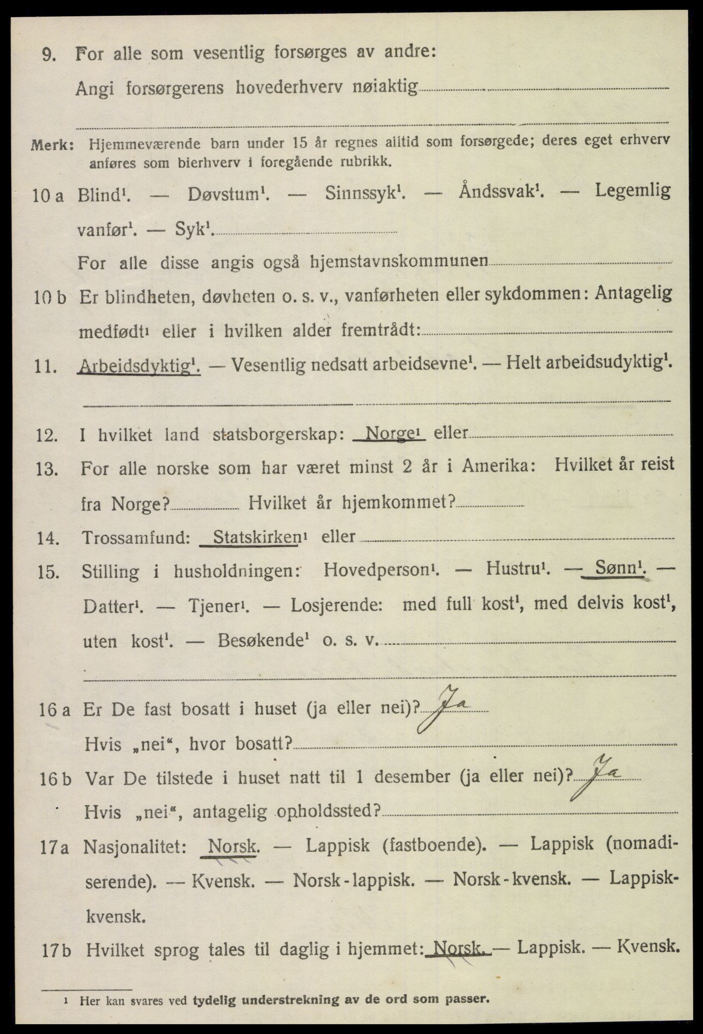 SAT, 1920 census for Skogn, 1920, p. 5856