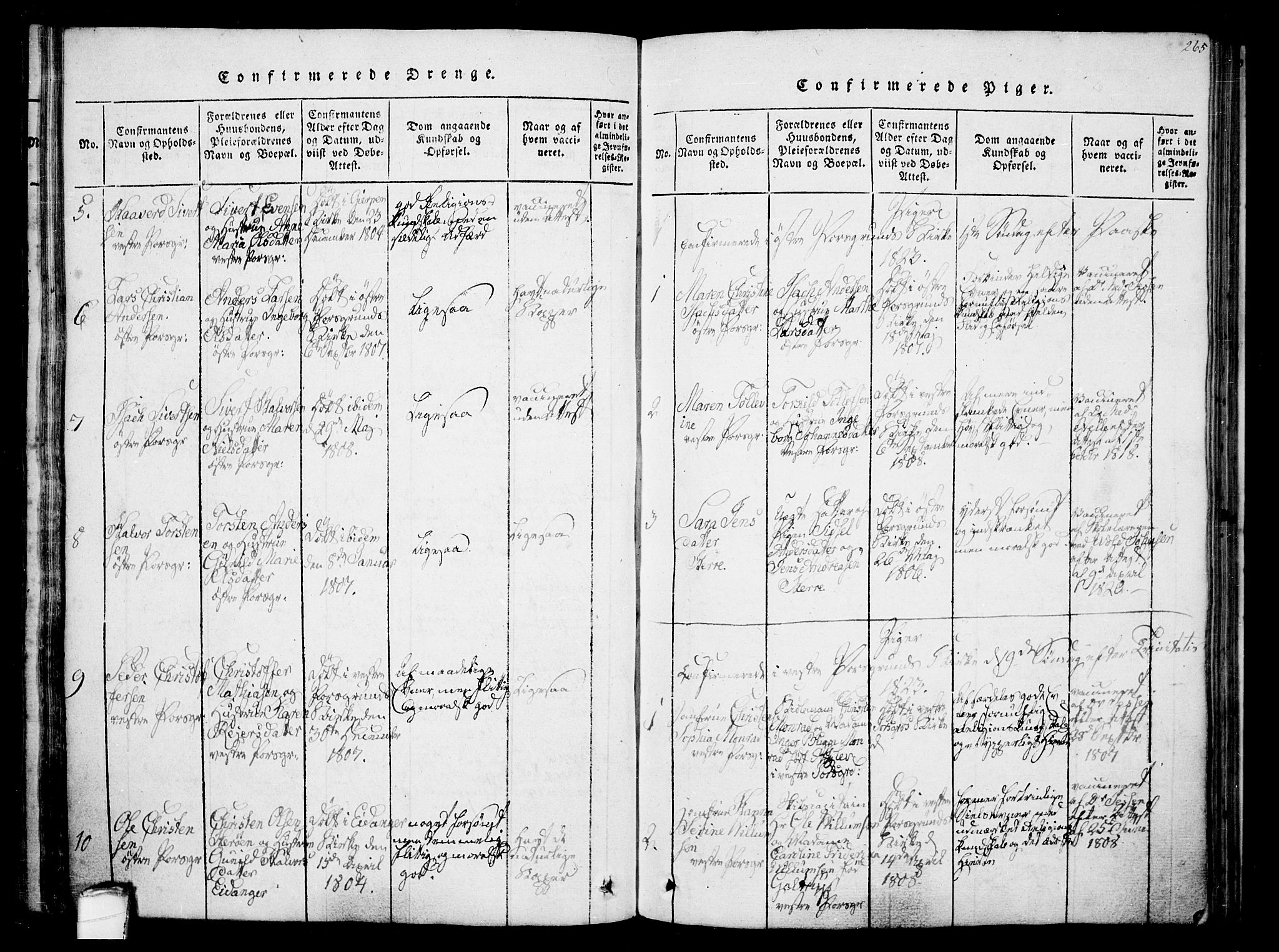 Porsgrunn kirkebøker , AV/SAKO-A-104/F/Fa/L0004: Parish register (official) no. 4, 1814-1828, p. 265
