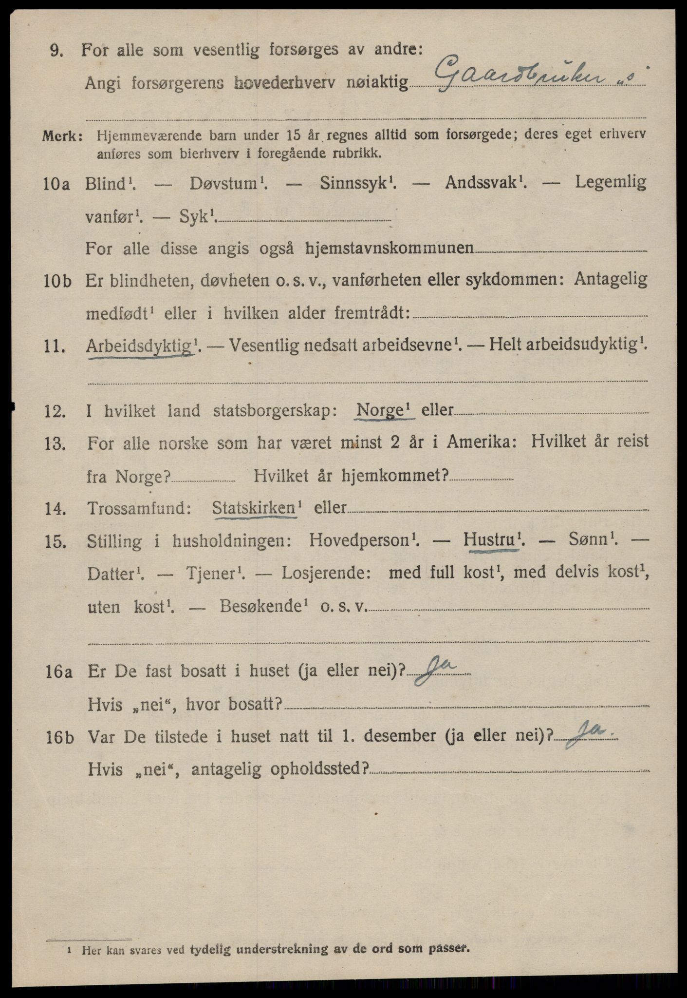 SAT, 1920 census for Straumsnes, 1920, p. 2246