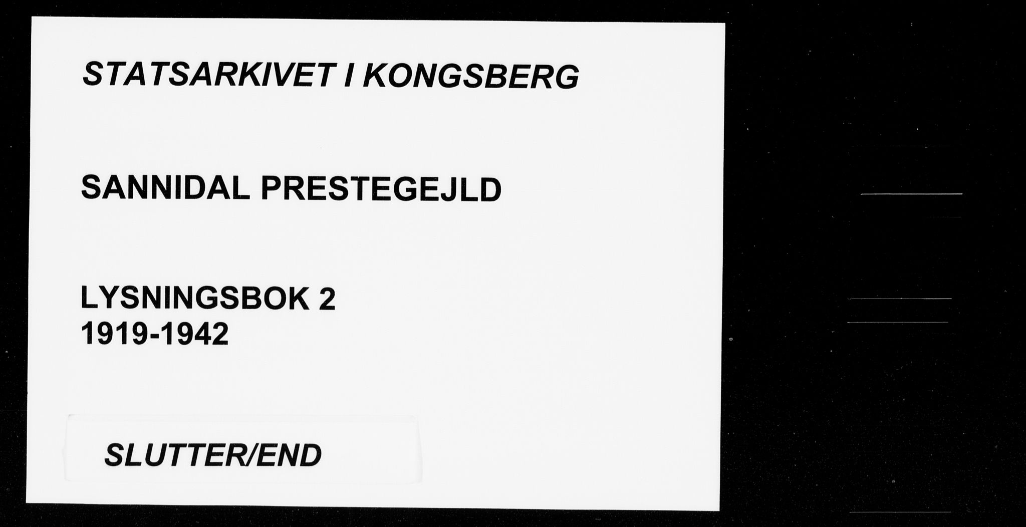 Sannidal kirkebøker, SAKO/A-296/H/Ha/L0002: Banns register no. 2, 1919-1942