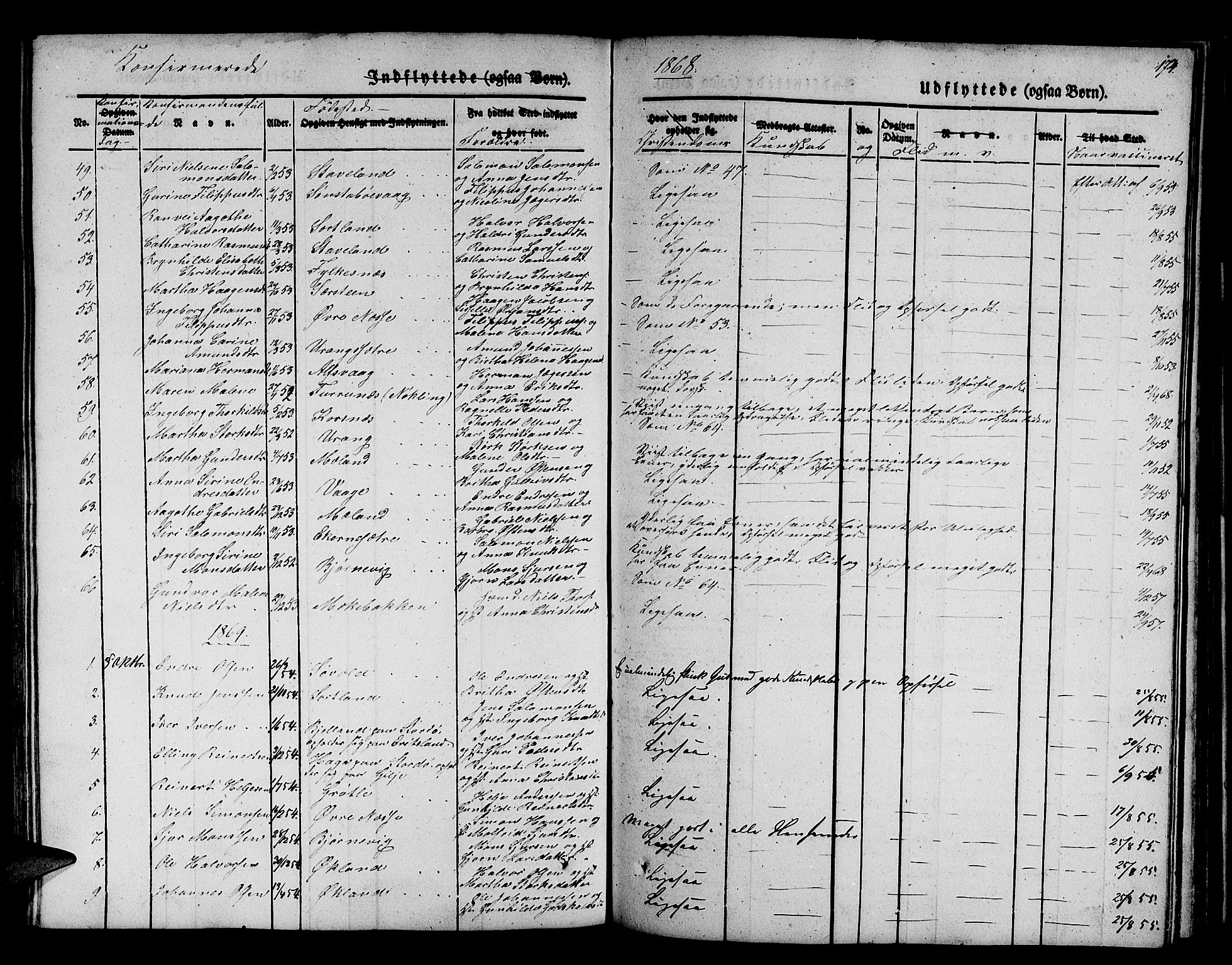 Finnås sokneprestembete, SAB/A-99925/H/Ha/Hab/Habb/L0001: Parish register (copy) no. B 1, 1851-1870, p. 174