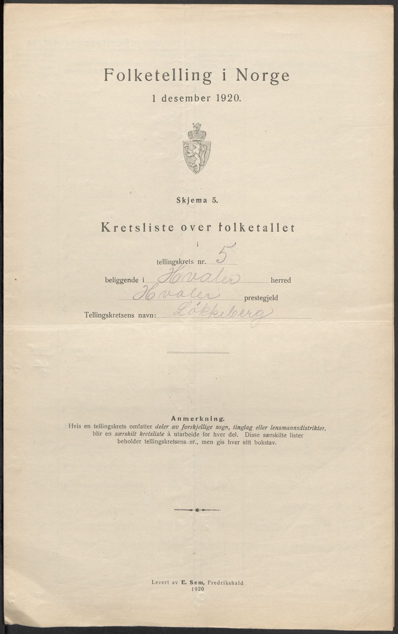 SAO, 1920 census for Hvaler, 1920, p. 19