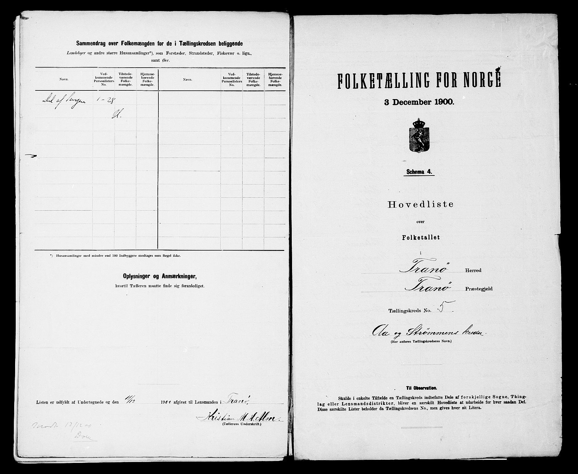 SATØ, 1900 census for Tranøy, 1900, p. 12