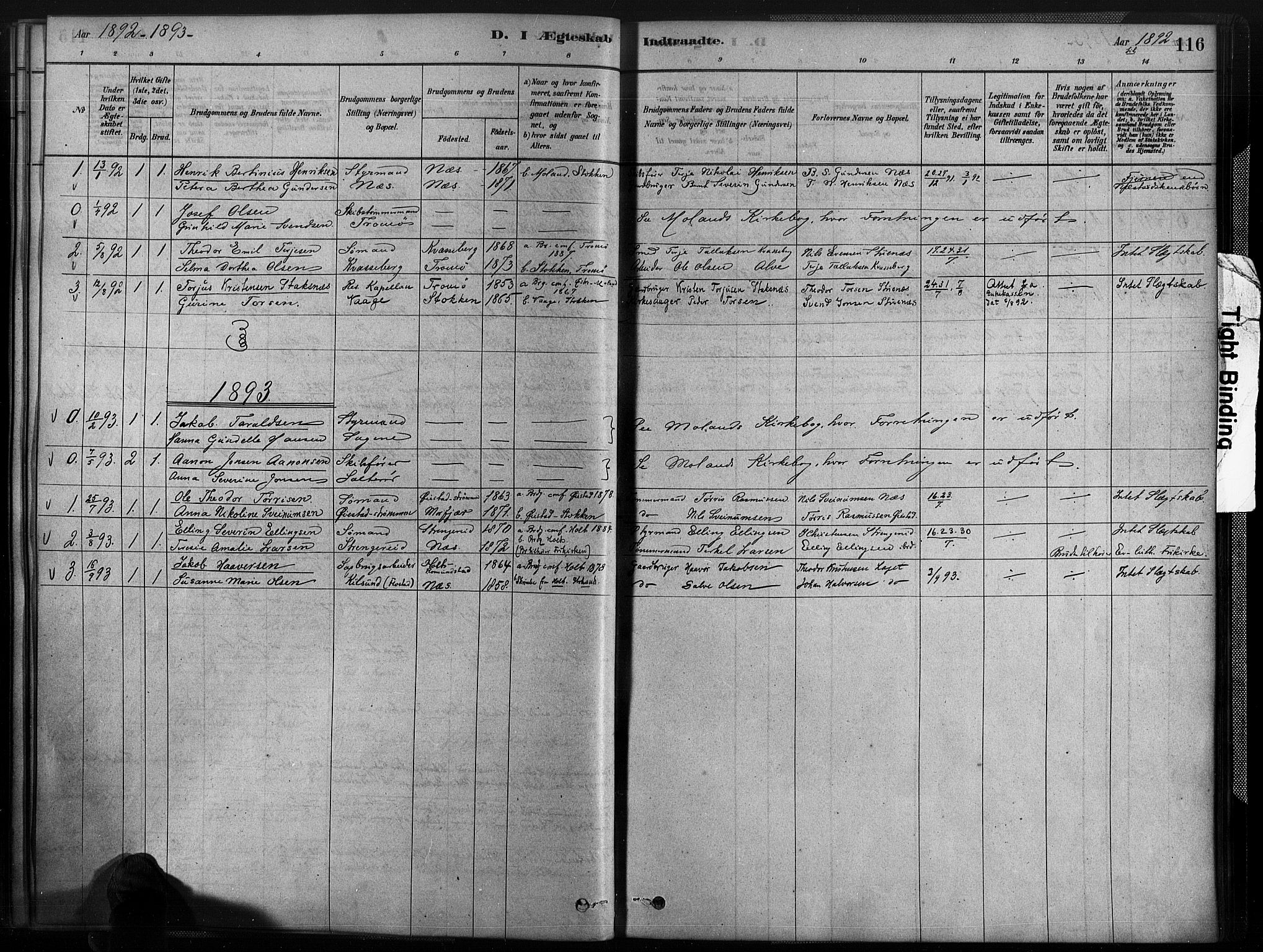 Austre Moland sokneprestkontor, SAK/1111-0001/F/Fa/Fab/L0001: Parish register (official) no. A 1, 1878-1898, p. 116