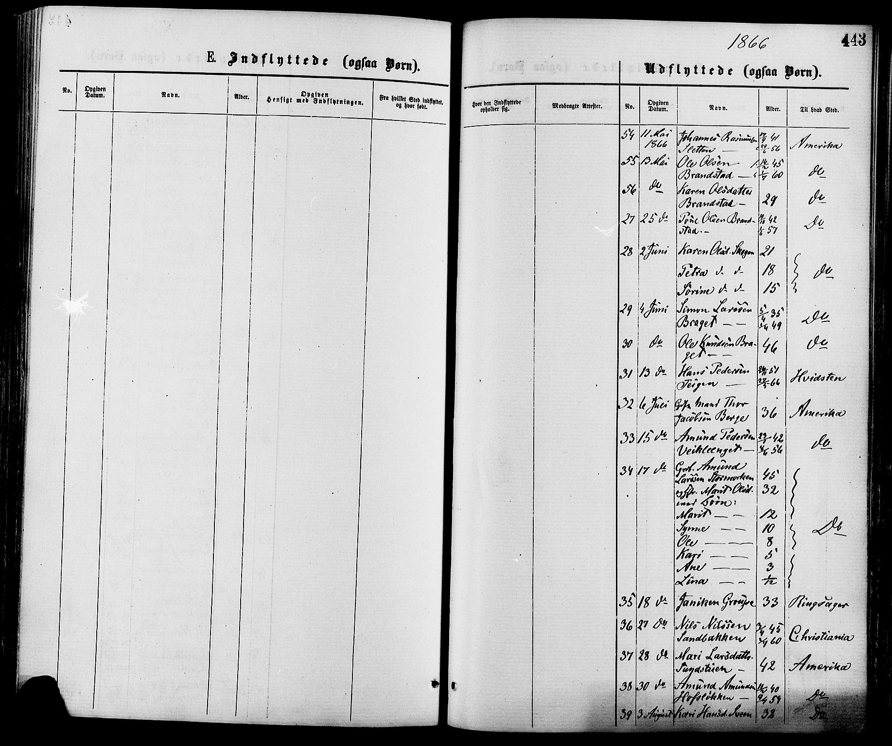 Nord-Fron prestekontor, SAH/PREST-080/H/Ha/Haa/L0002: Parish register (official) no. 2, 1865-1883, p. 443