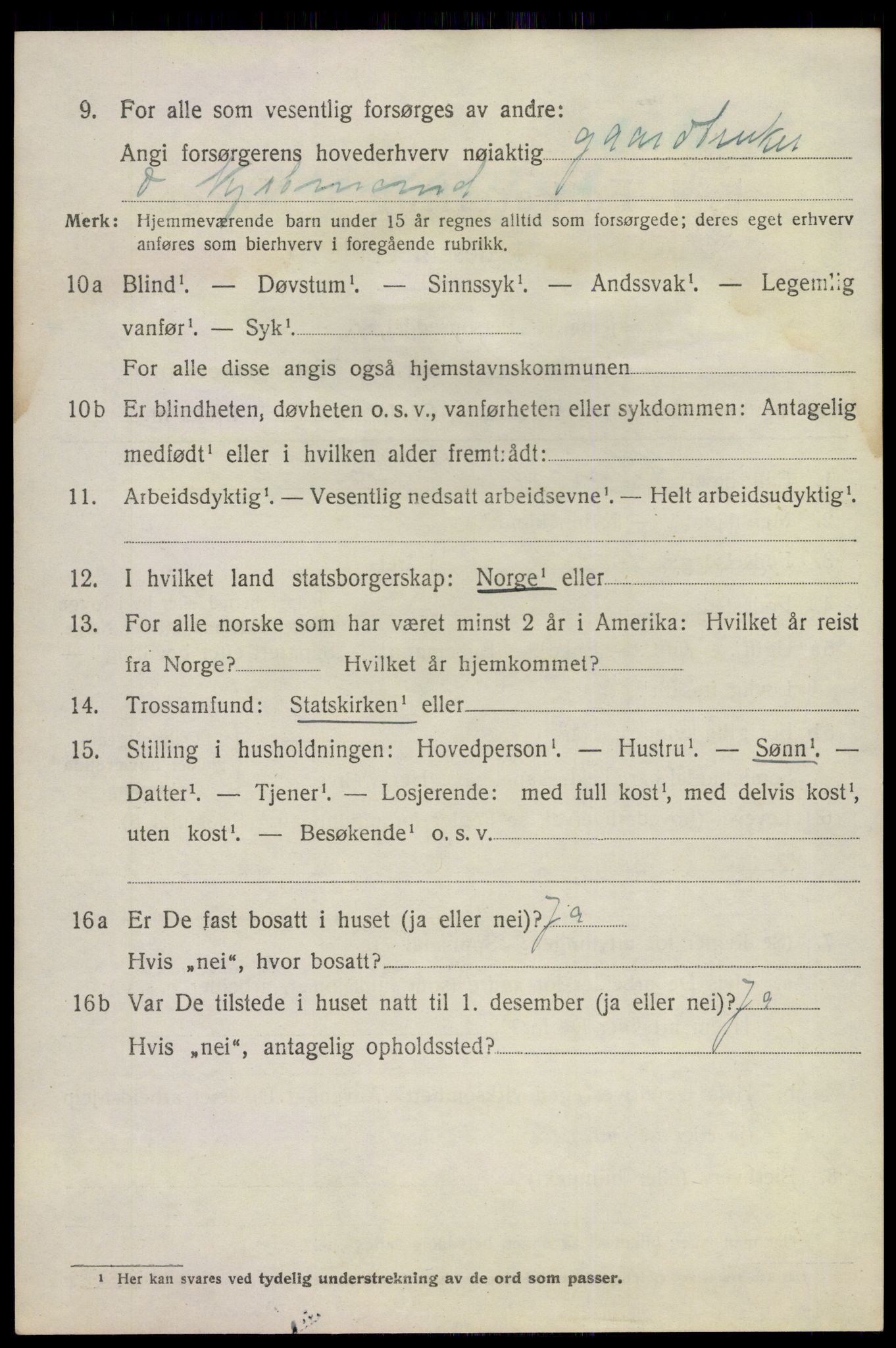 SAKO, 1920 census for Sandeherred, 1920, p. 19121