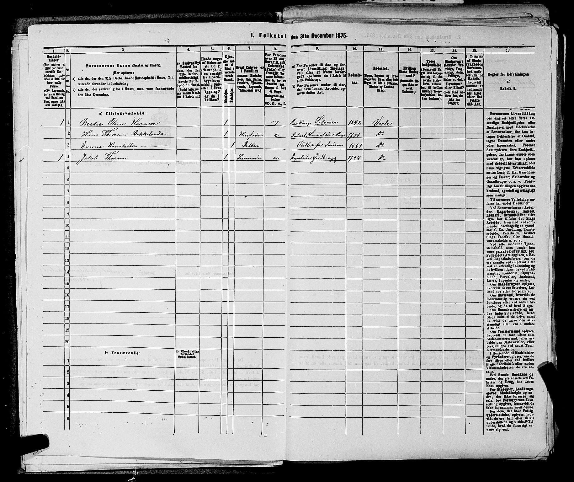 SAKO, 1875 census for 0716P Våle, 1875, p. 46