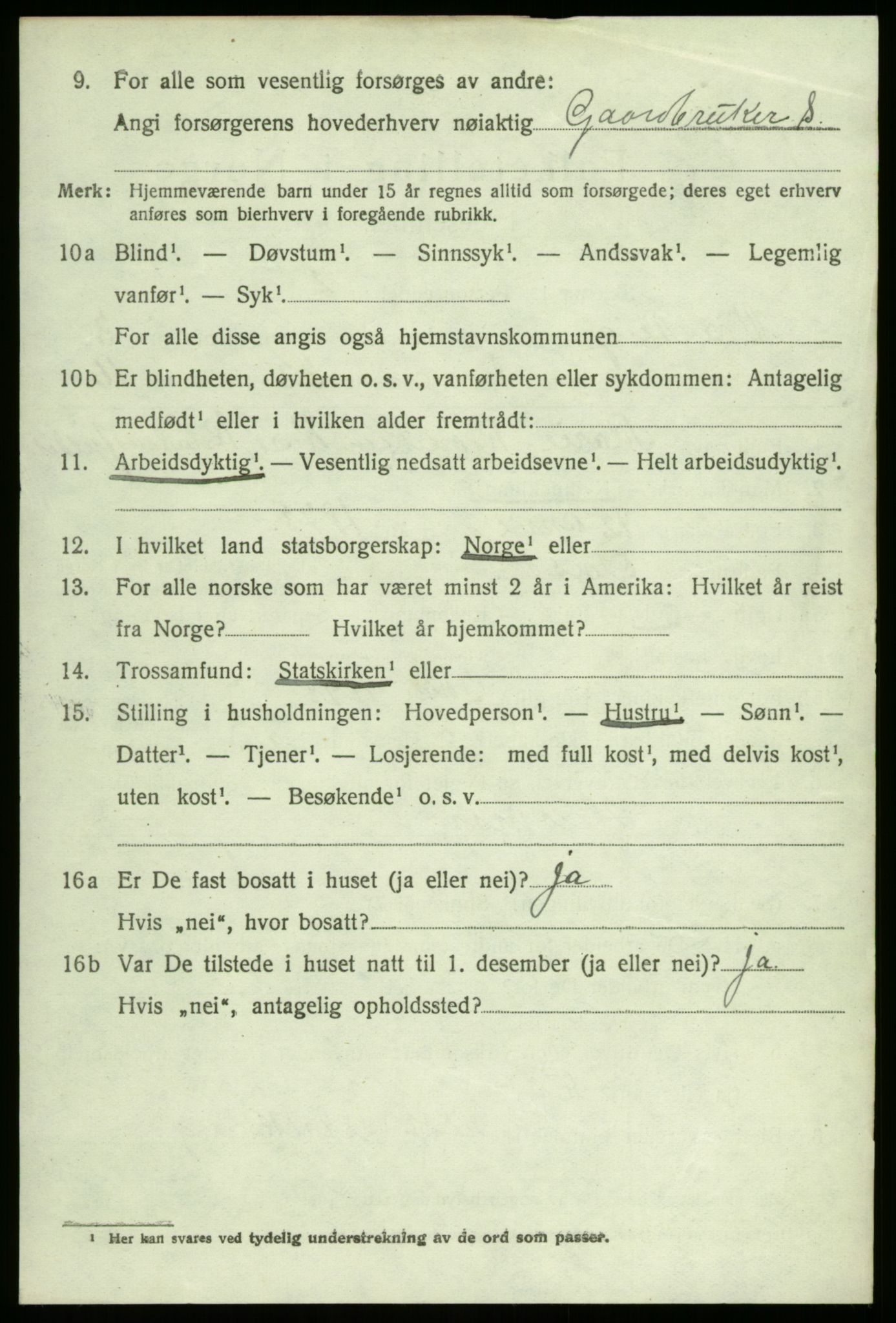 SAO, 1920 census for Varteig, 1920, p. 1948
