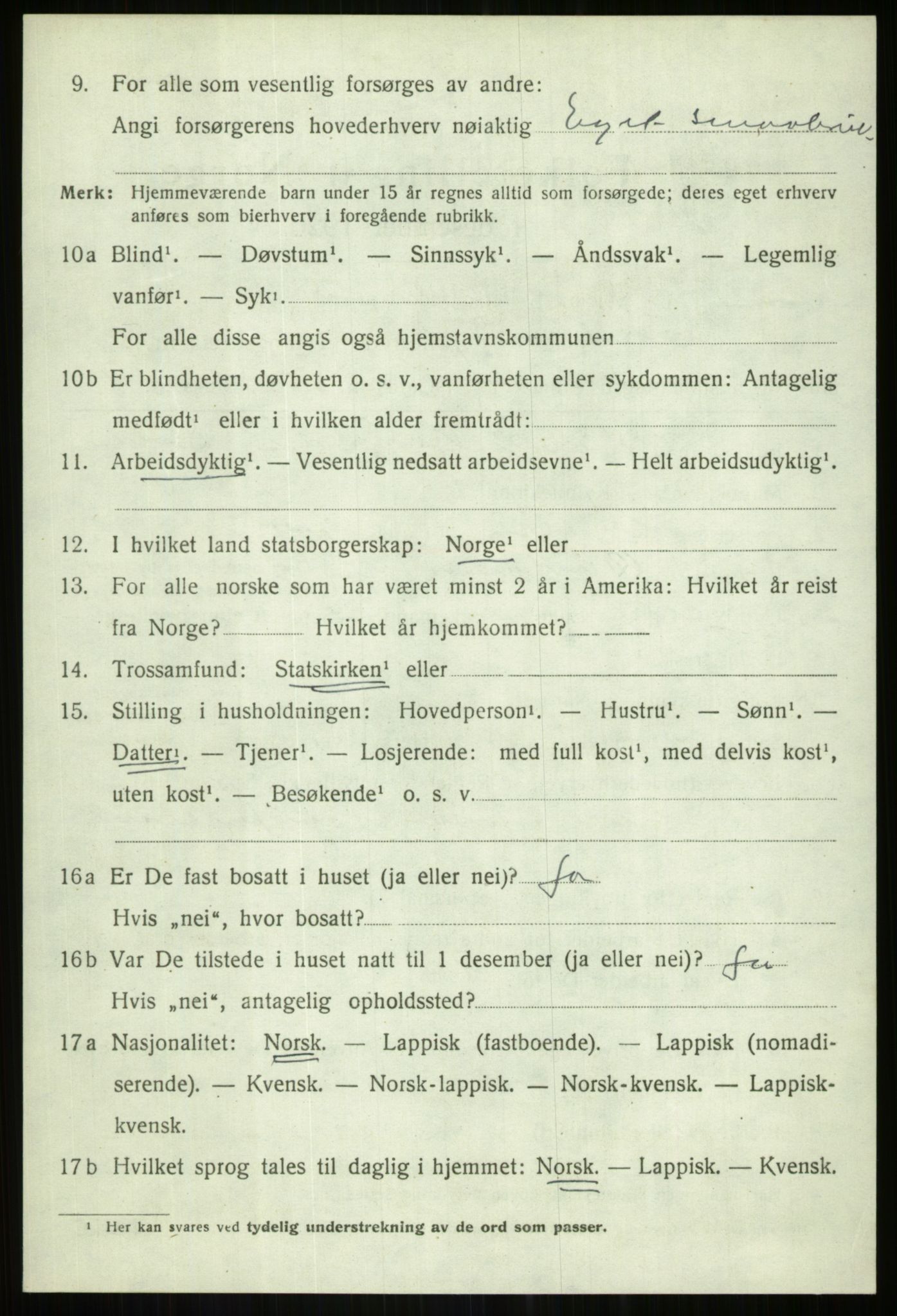 SATØ, 1920 census for Tranøy, 1920, p. 2596