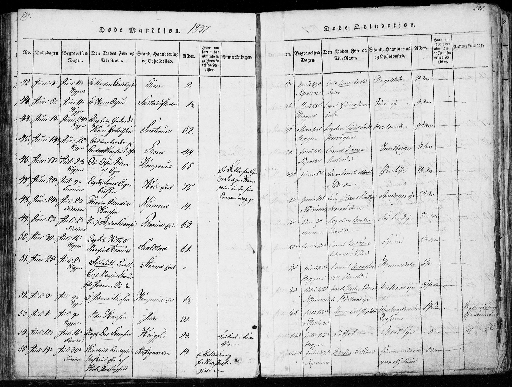 Modum kirkebøker, AV/SAKO-A-234/G/Ga/L0003: Parish register (copy) no. I 3, 1832-1842, p. 229-230