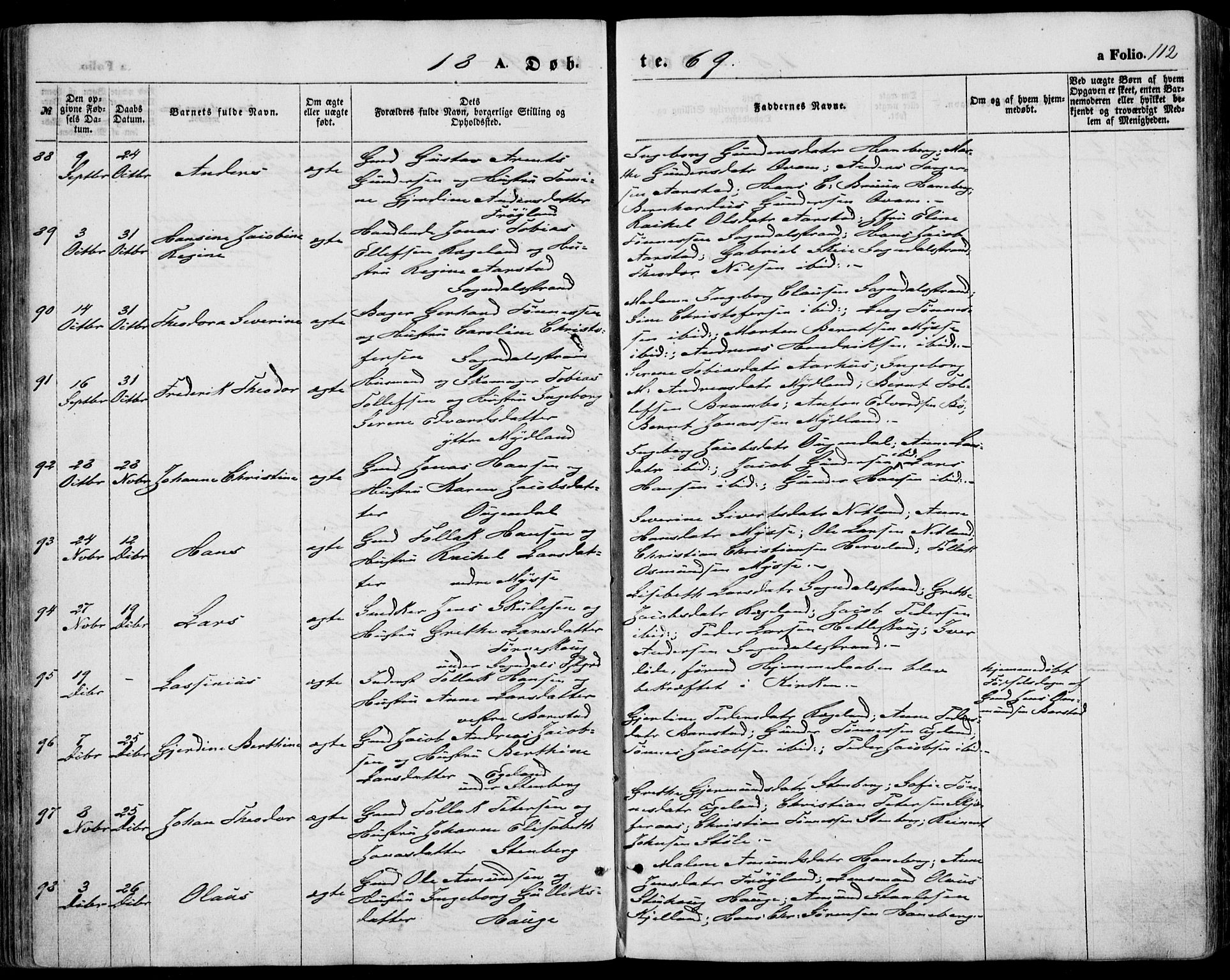 Sokndal sokneprestkontor, AV/SAST-A-101808: Parish register (official) no. A 9, 1857-1874, p. 112