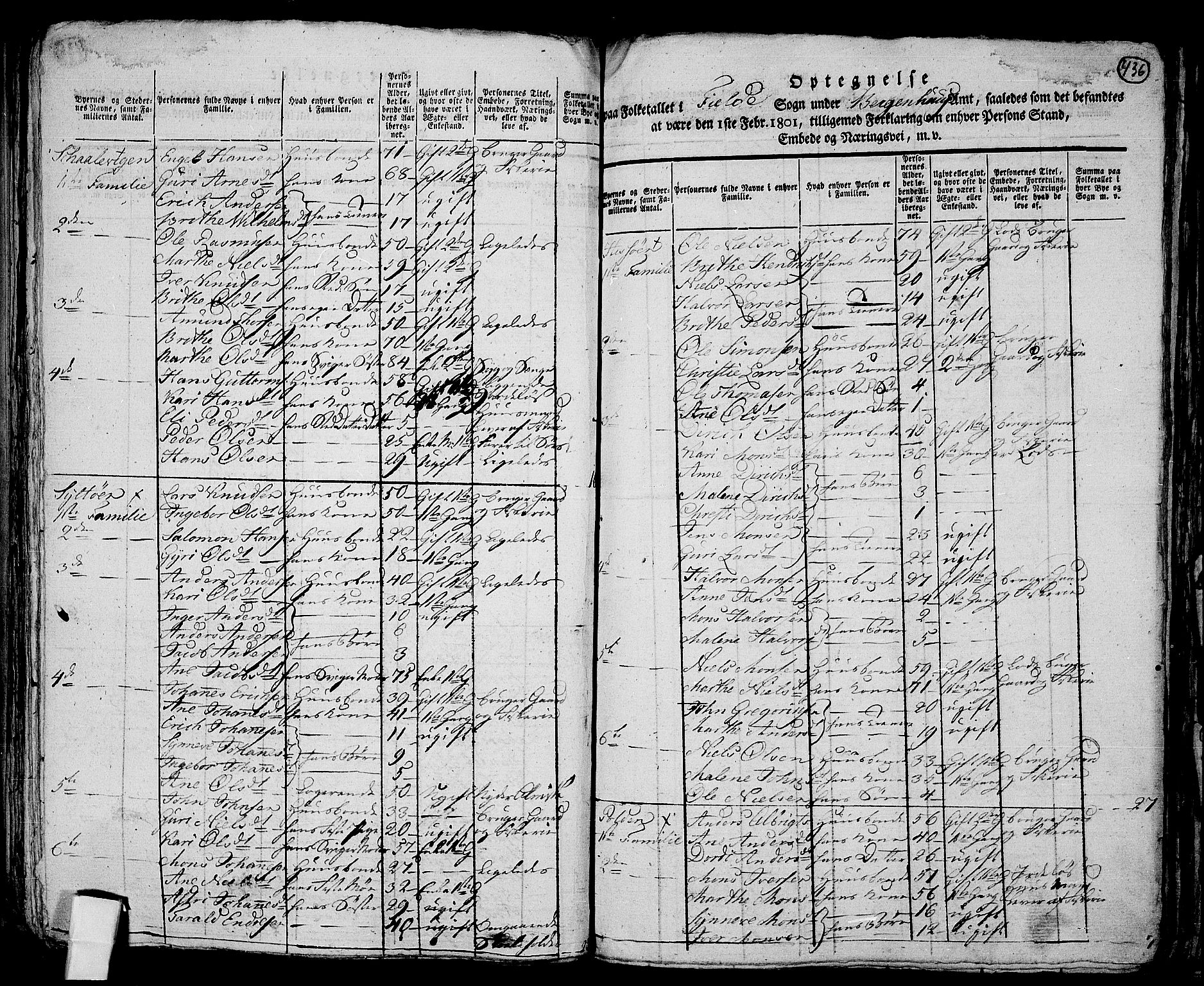 RA, 1801 census for 1245P Sund, 1801, p. 435b-436a