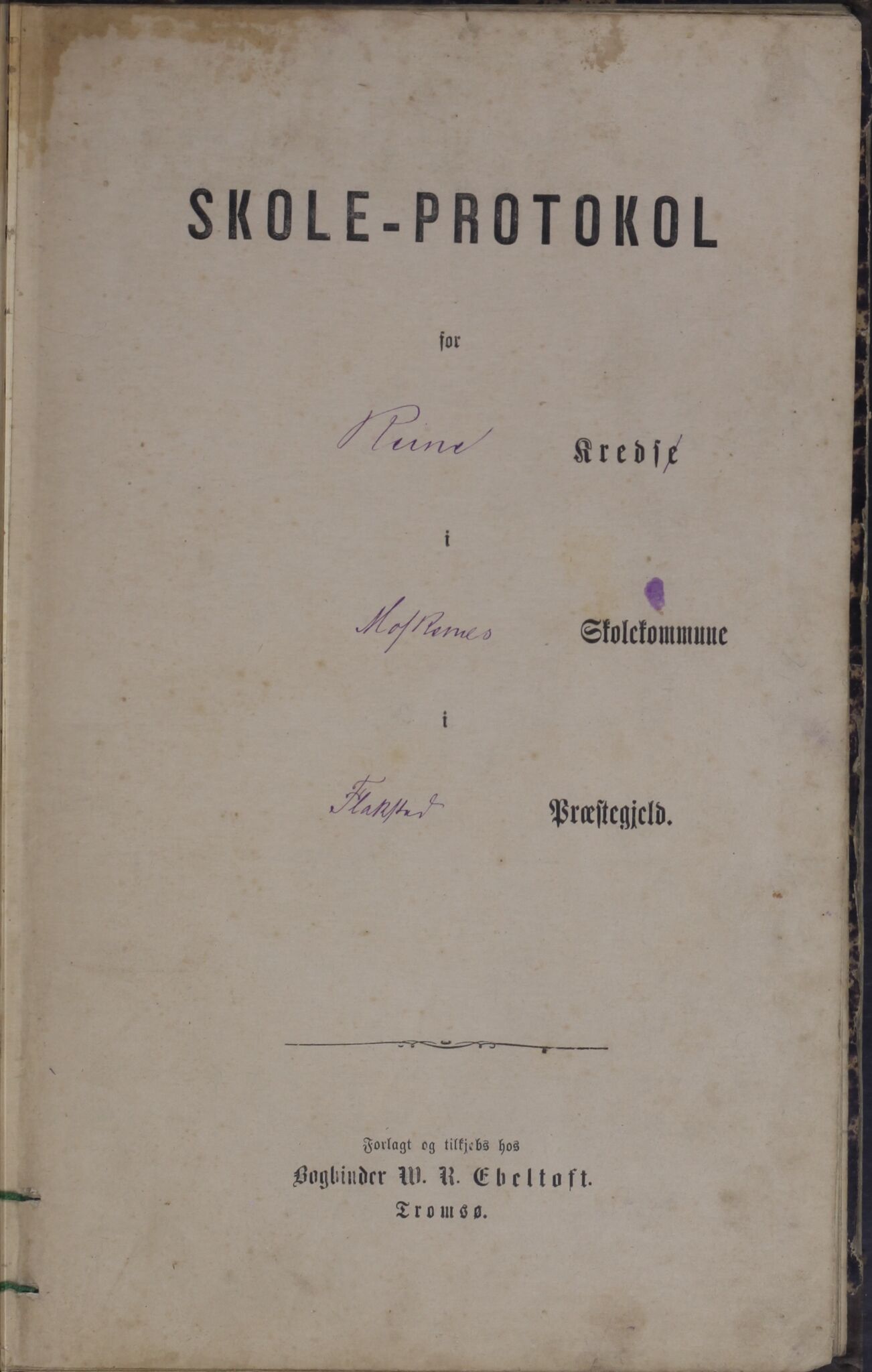 Moskenes kommune. Reine skolekrets, AIN/K-18740.510.03/F/Fb/L0002: Karakterprotokoll, 1881-1891