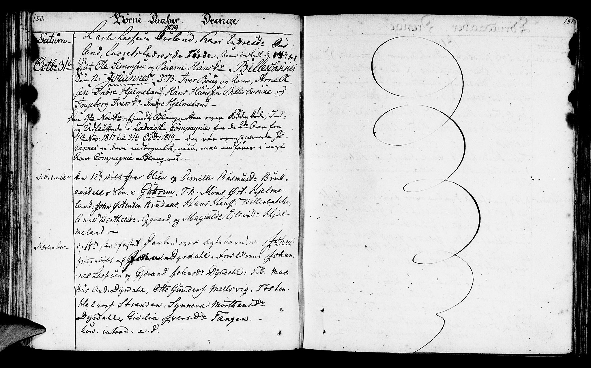 Lavik sokneprestembete, SAB/A-80901: Parish register (official) no. A 1, 1809-1822, p. 180-181