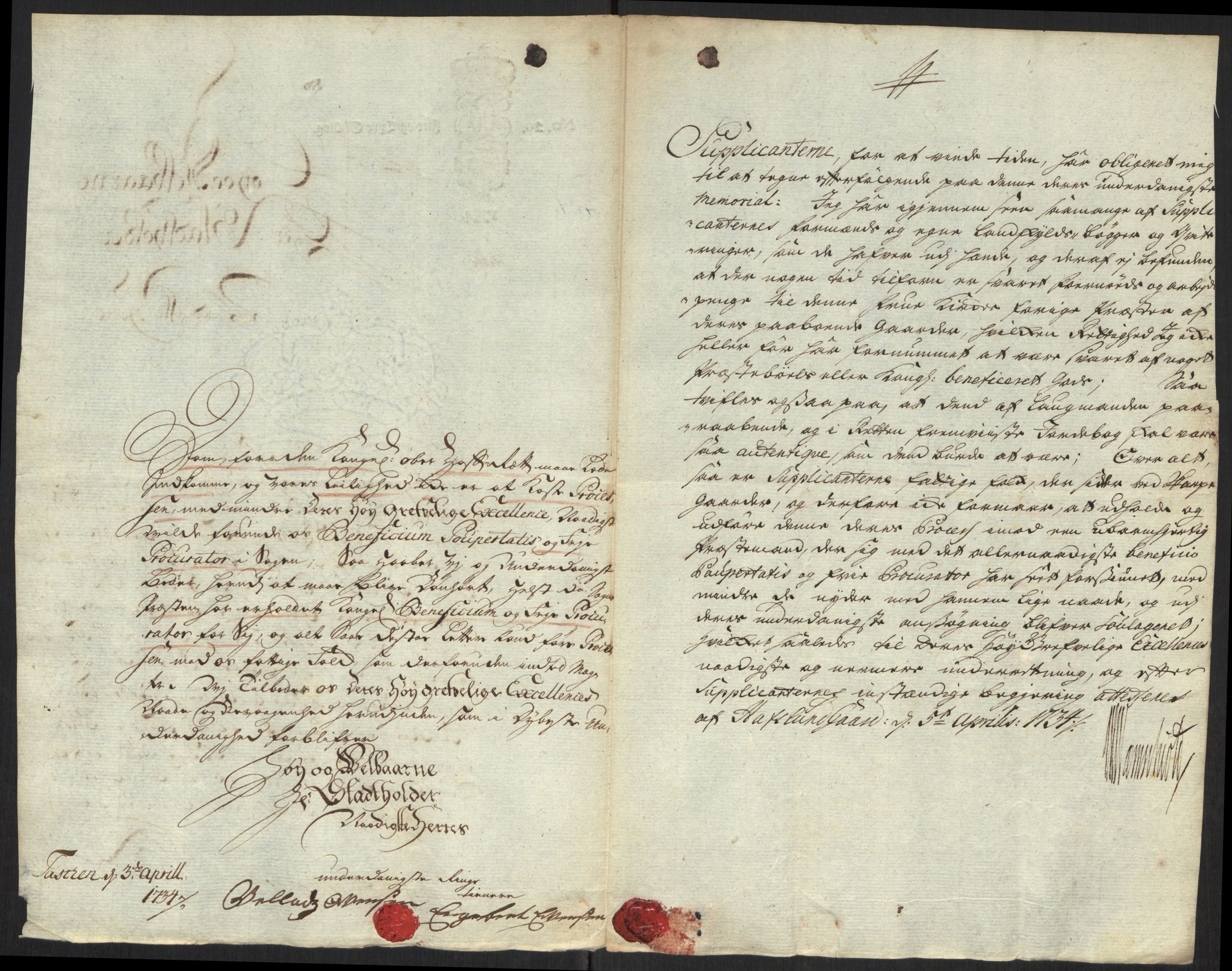 Stattholderembetet 1572-1771, AV/RA-EA-2870/Ef/L0107: Brev fra embetsmenn og andre, 1733-1734, p. 215