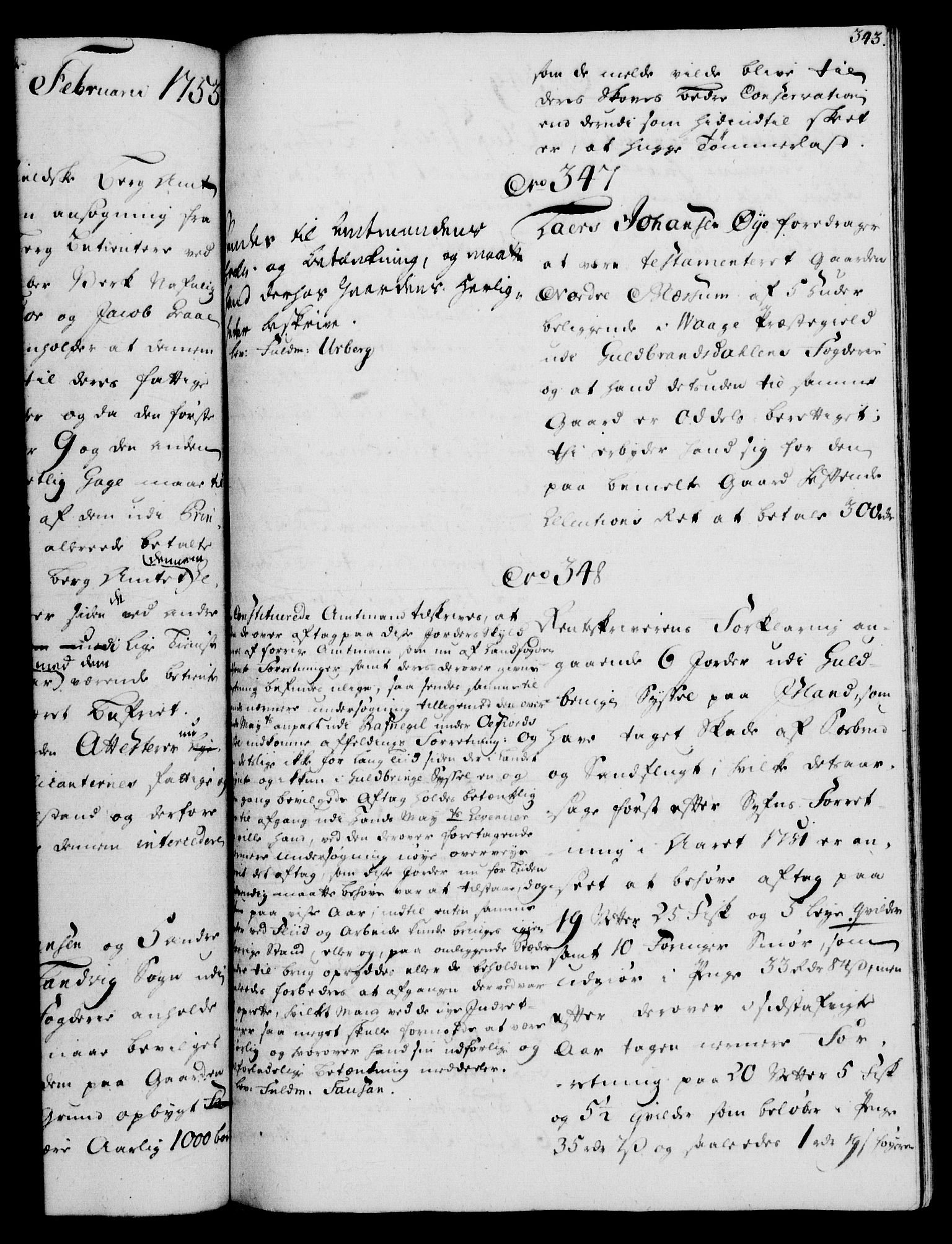 Rentekammeret, Kammerkanselliet, RA/EA-3111/G/Gh/Gha/L0031: Norsk ekstraktmemorialprotokoll (merket RK 53.76), 1751-1753, p. 343