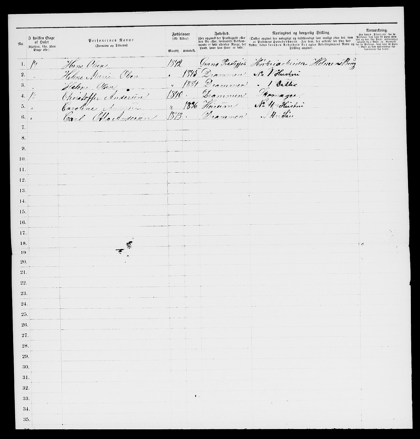 SAKO, 1885 census for 0602 Drammen, 1885, p. 1426