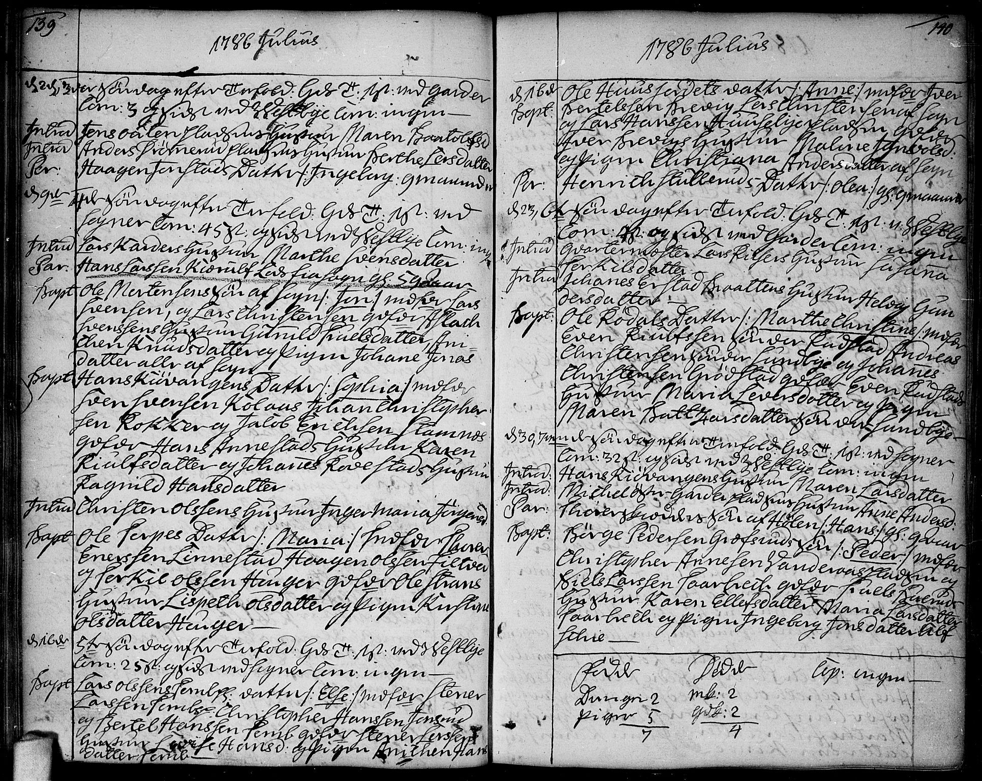 Vestby prestekontor Kirkebøker, AV/SAO-A-10893/F/Fa/L0003: Parish register (official) no. I 3, 1779-1796, p. 139-140