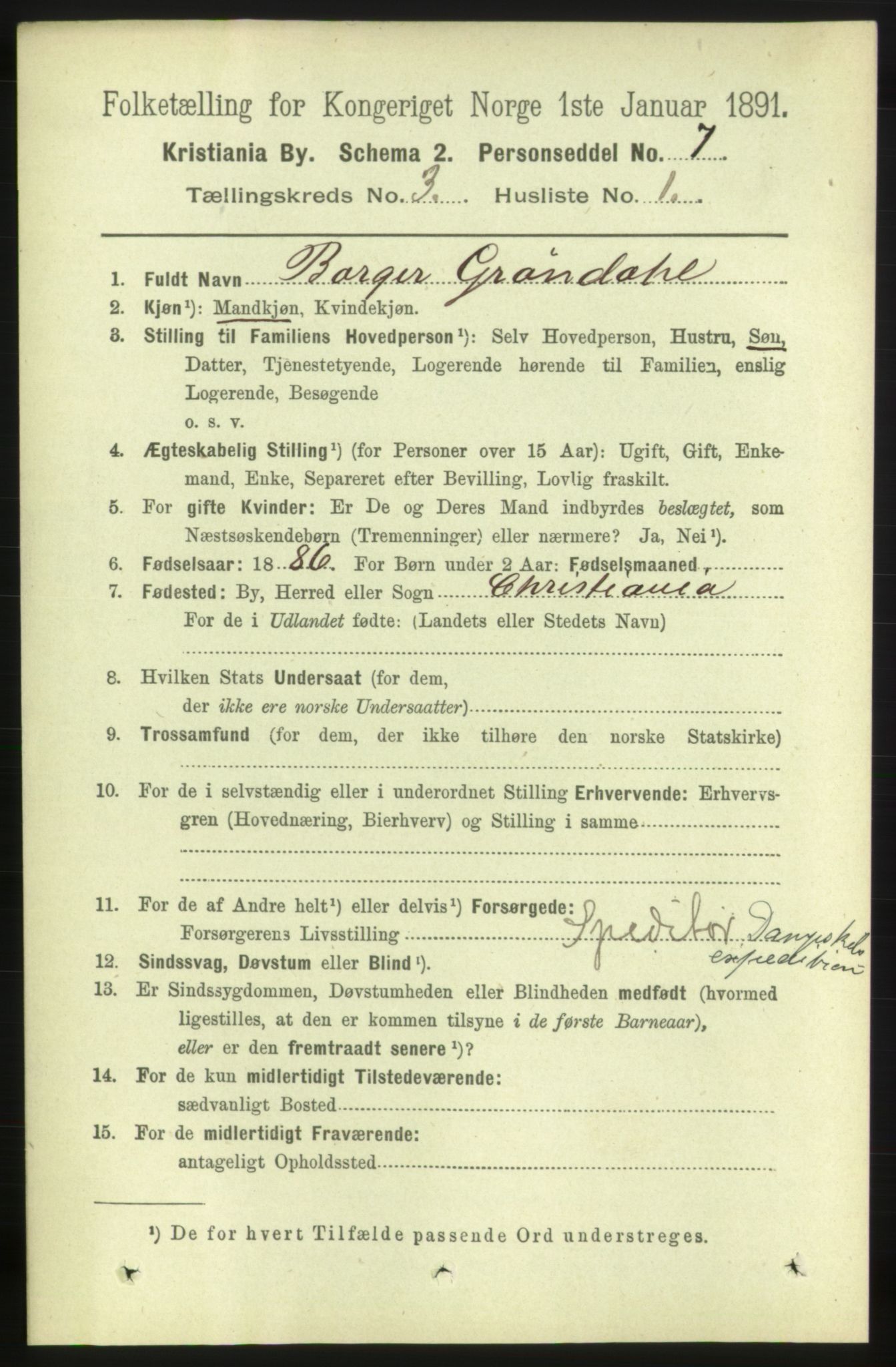 RA, 1891 census for 0301 Kristiania, 1891, p. 1240