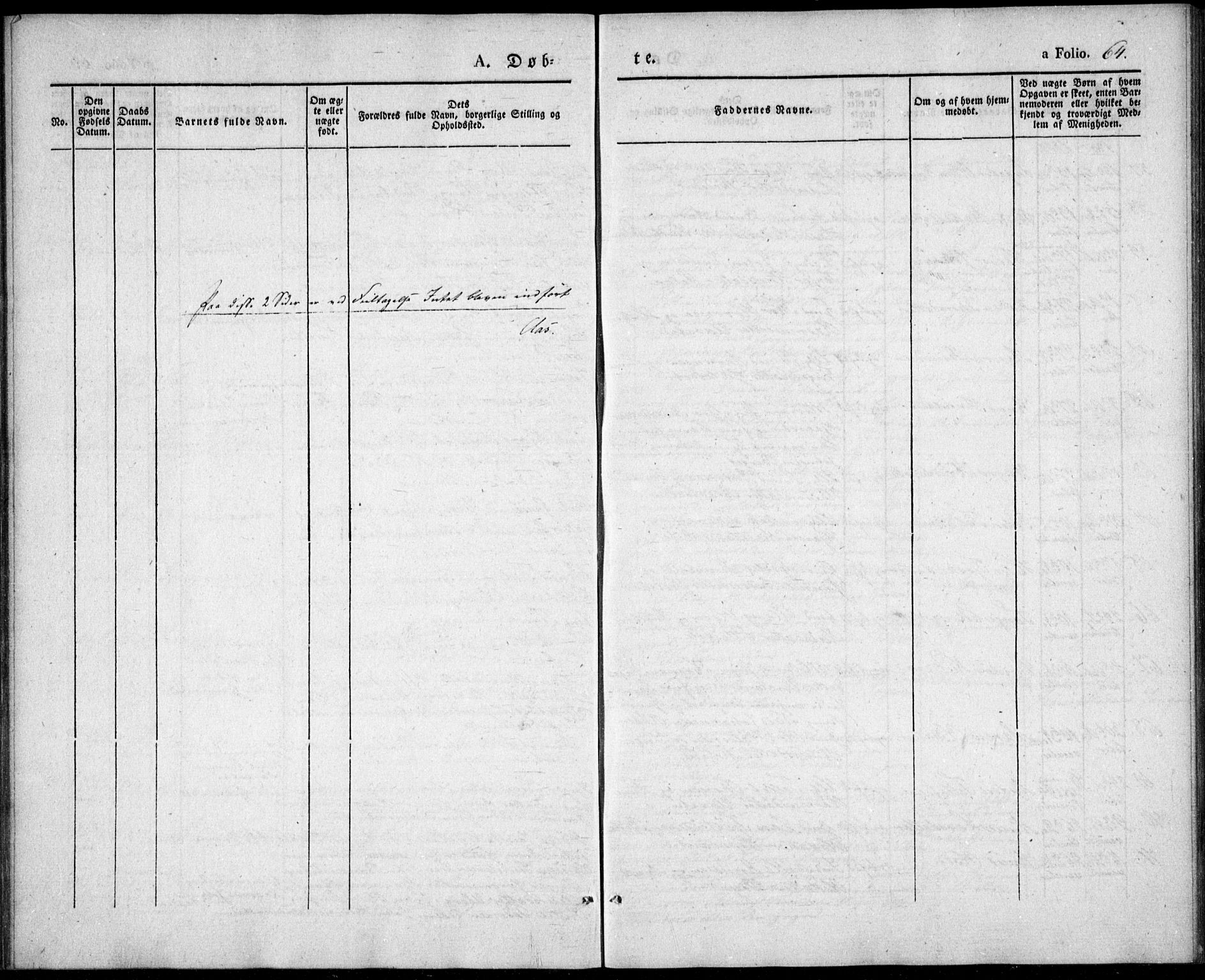 Gjerstad sokneprestkontor, SAK/1111-0014/F/Fa/Fab/L0002: Parish register (official) no. A 2, 1835-1852, p. 64