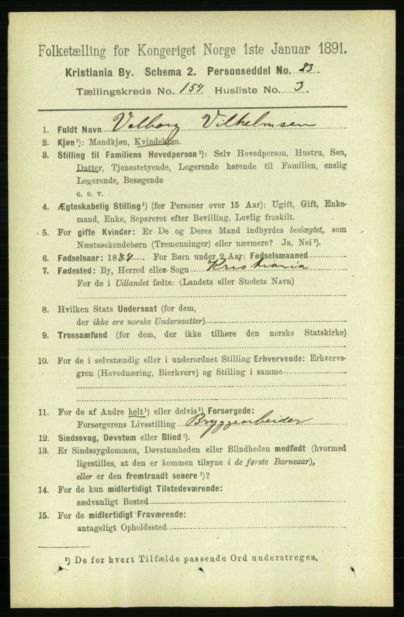 RA, 1891 census for 0301 Kristiania, 1891, p. 87495