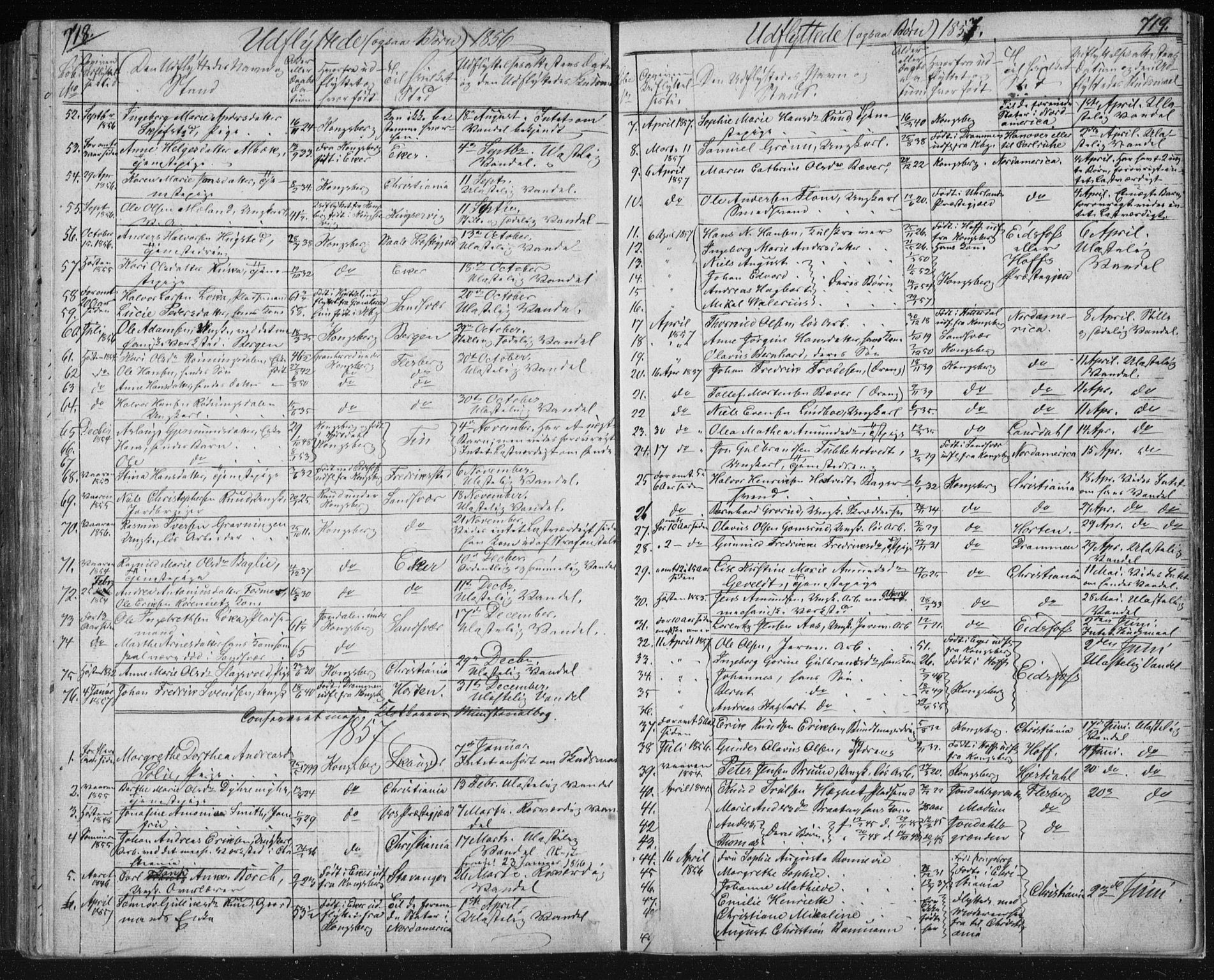 Kongsberg kirkebøker, SAKO/A-22/F/Fa/L0009: Parish register (official) no. I 9, 1839-1858, p. 718-719