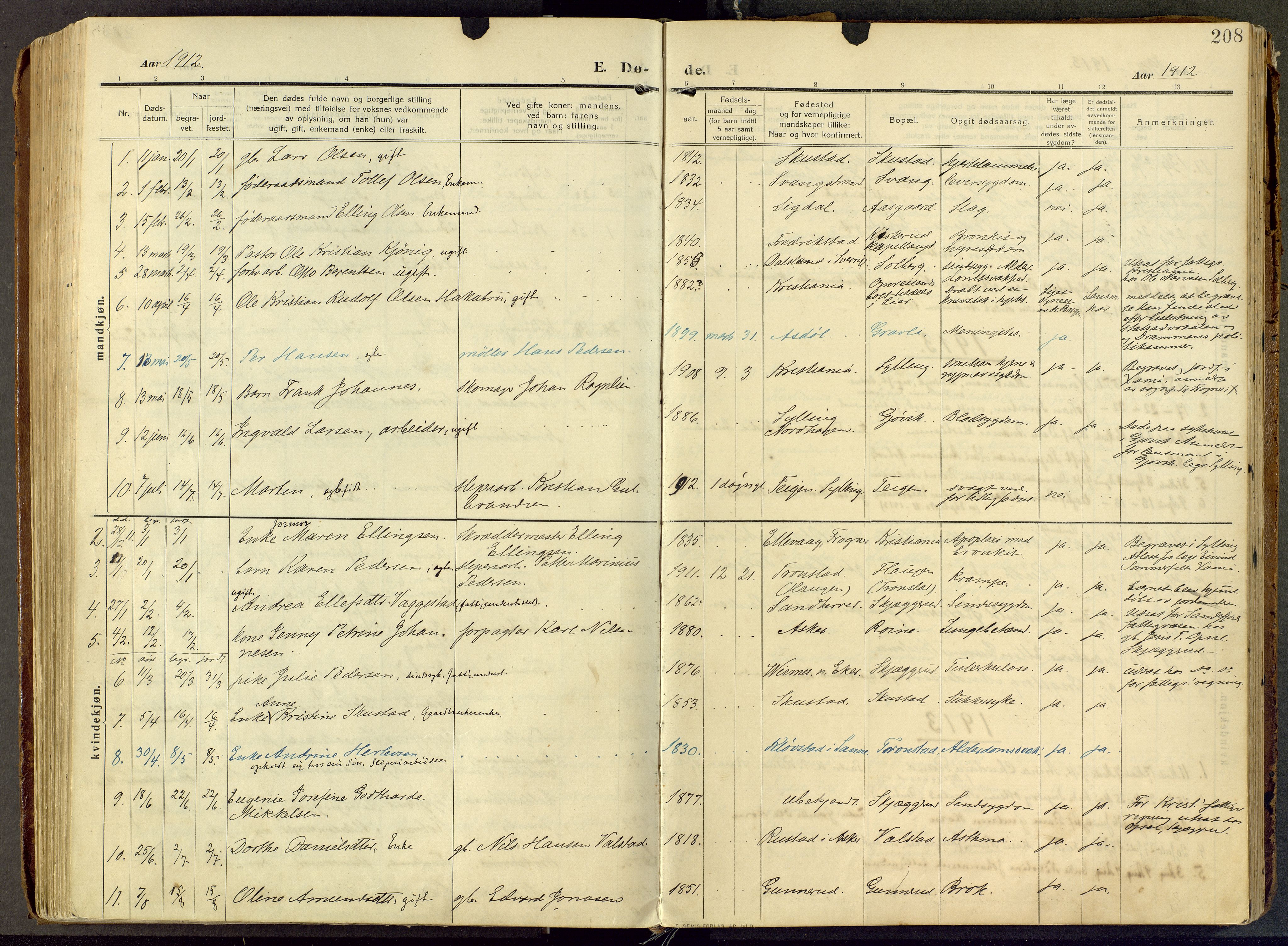 Parish register (official) no. III 1, 1910-1936, p. 208