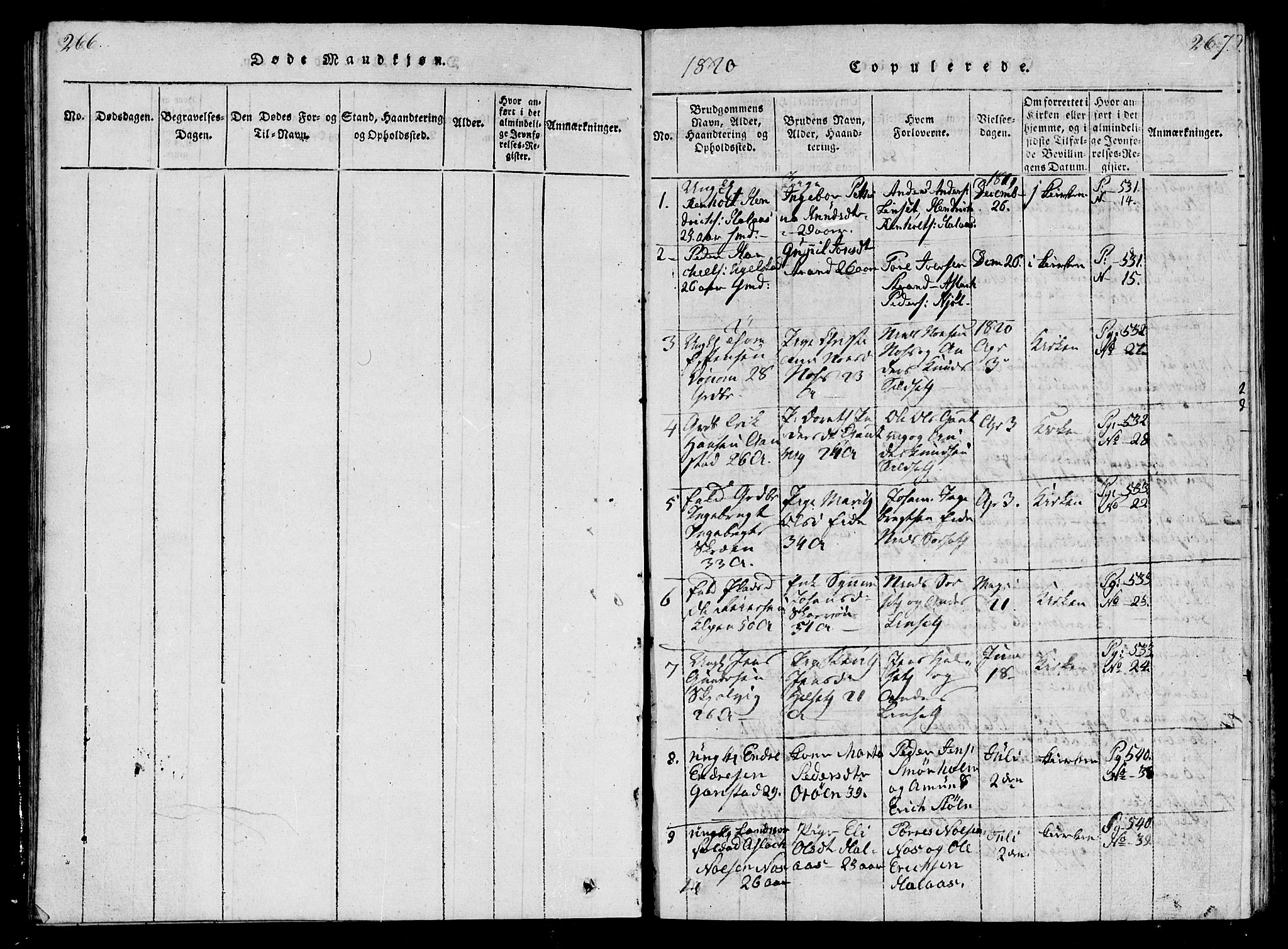 Ministerialprotokoller, klokkerbøker og fødselsregistre - Møre og Romsdal, SAT/A-1454/570/L0831: Parish register (official) no. 570A05, 1819-1829, p. 266-267