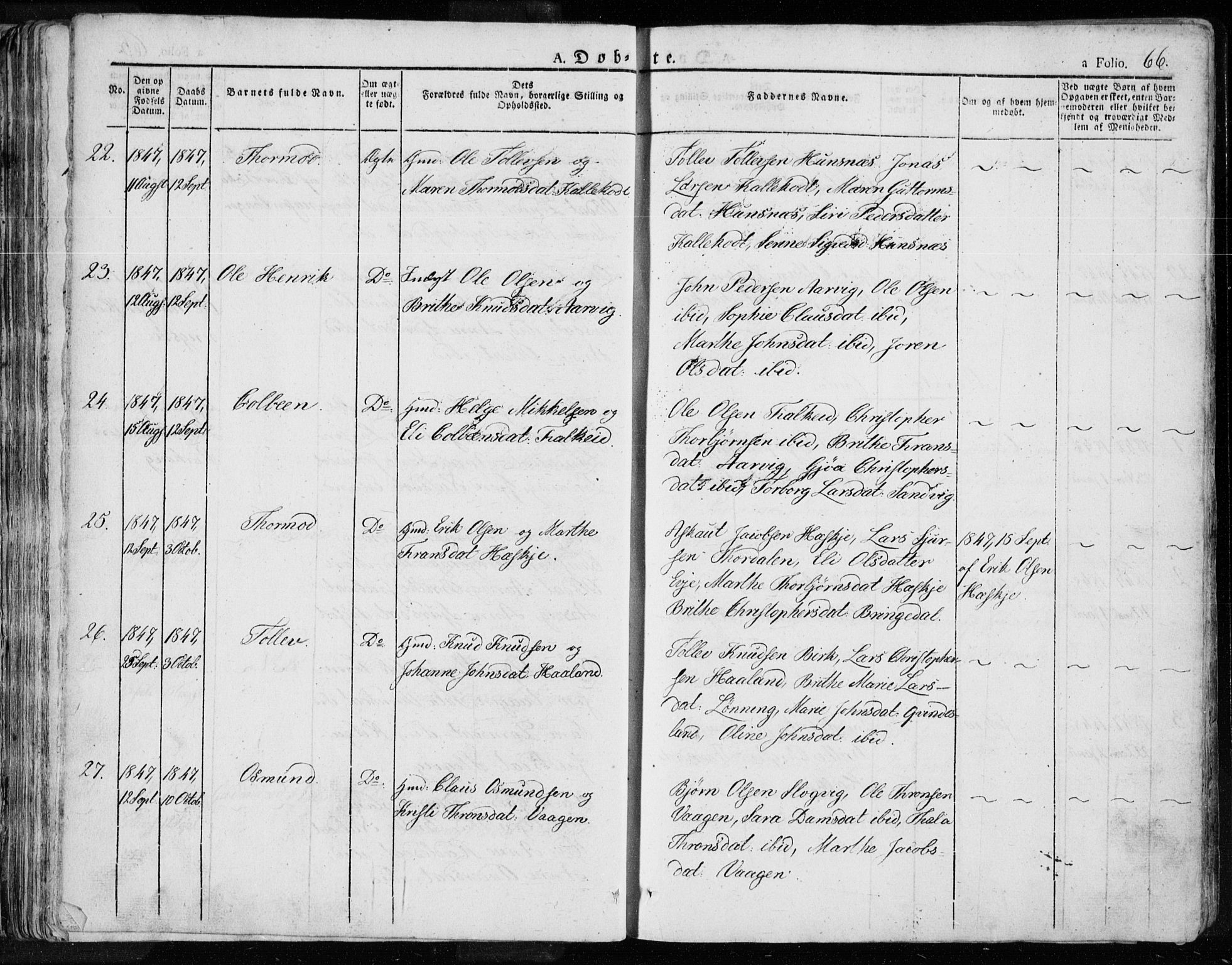 Tysvær sokneprestkontor, AV/SAST-A -101864/H/Ha/Haa/L0001: Parish register (official) no. A 1.1, 1831-1856, p. 66