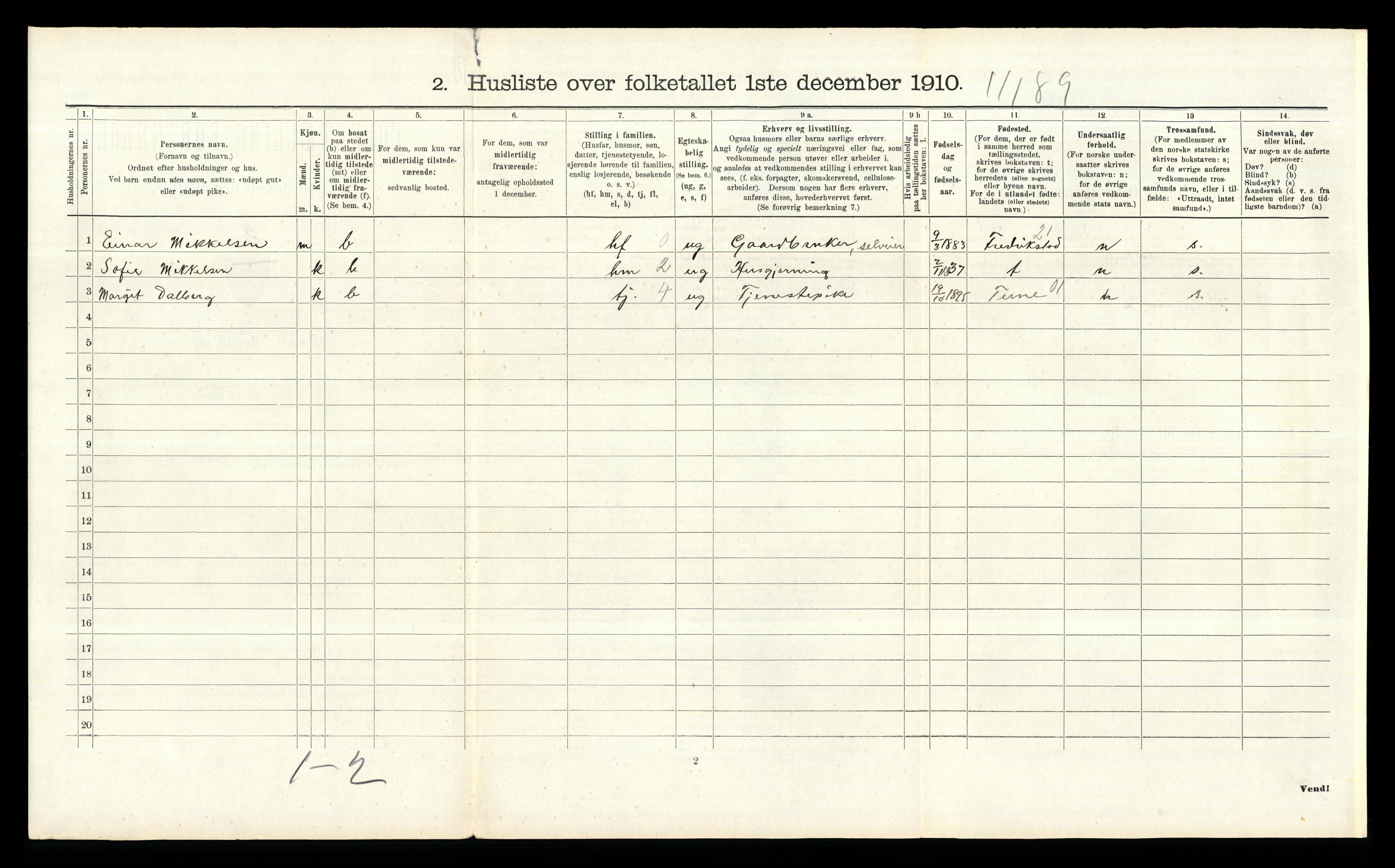 RA, 1910 census for Glemmen, 1910, p. 471