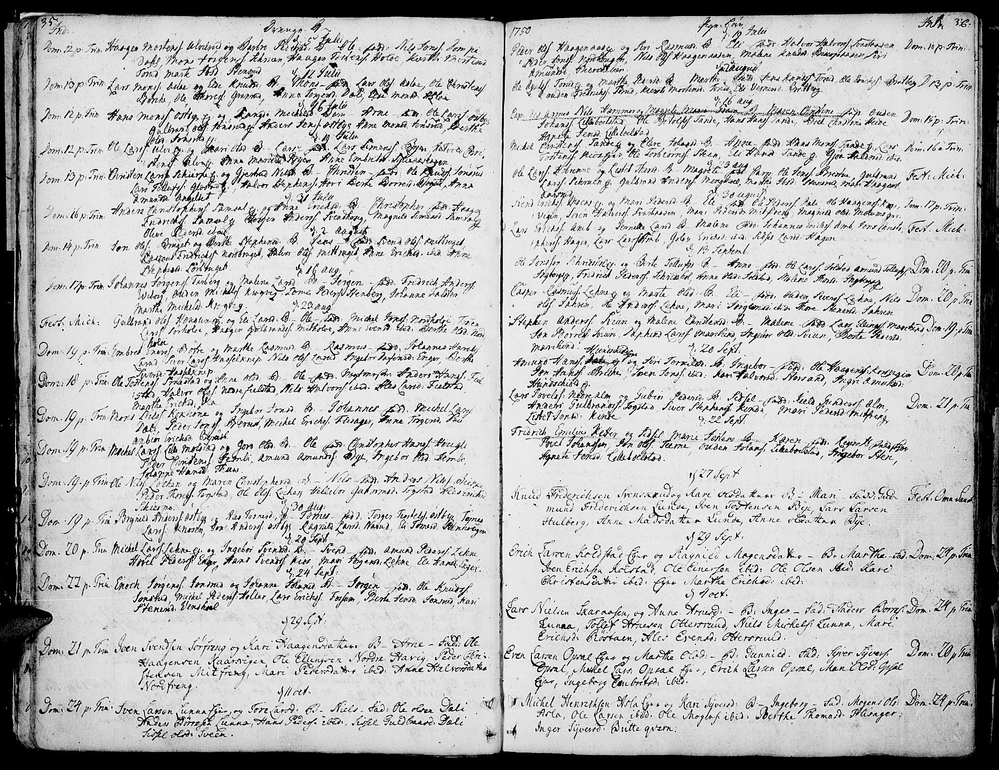 Ringsaker prestekontor, AV/SAH-PREST-014/K/Ka/L0002: Parish register (official) no. 2, 1747-1774, p. 35-36