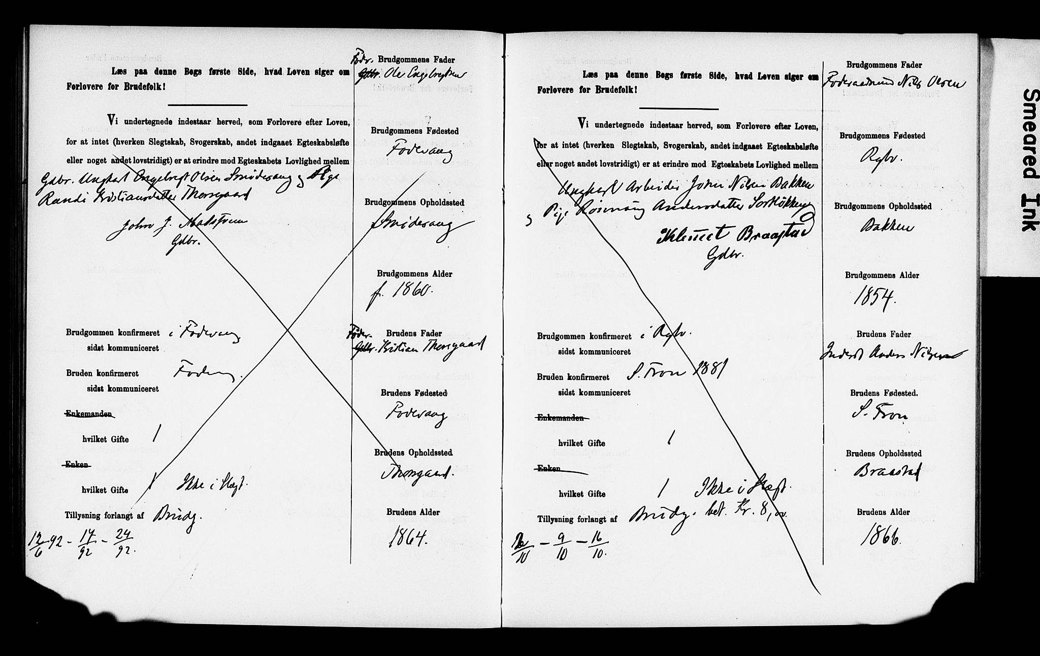 Ringebu prestekontor, AV/SAH-PREST-082/I/Ie: Banns register no. 2, 1886-1894