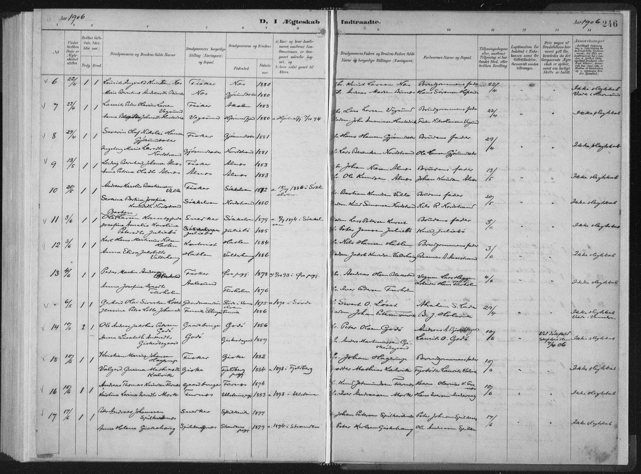 Ministerialprotokoller, klokkerbøker og fødselsregistre - Møre og Romsdal, AV/SAT-A-1454/528/L0405: Parish register (official) no. 528A14, 1891-1906, p. 246