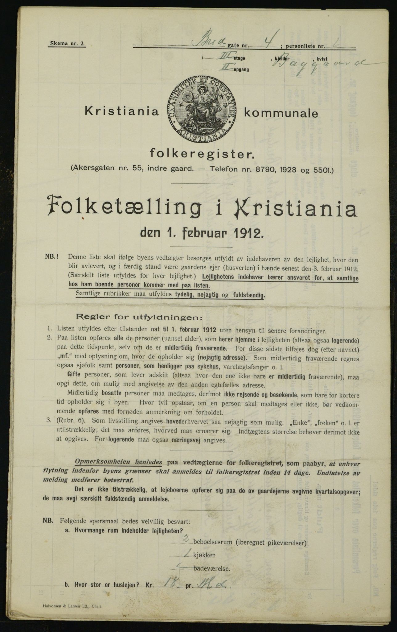 OBA, Municipal Census 1912 for Kristiania, 1912, p. 8017