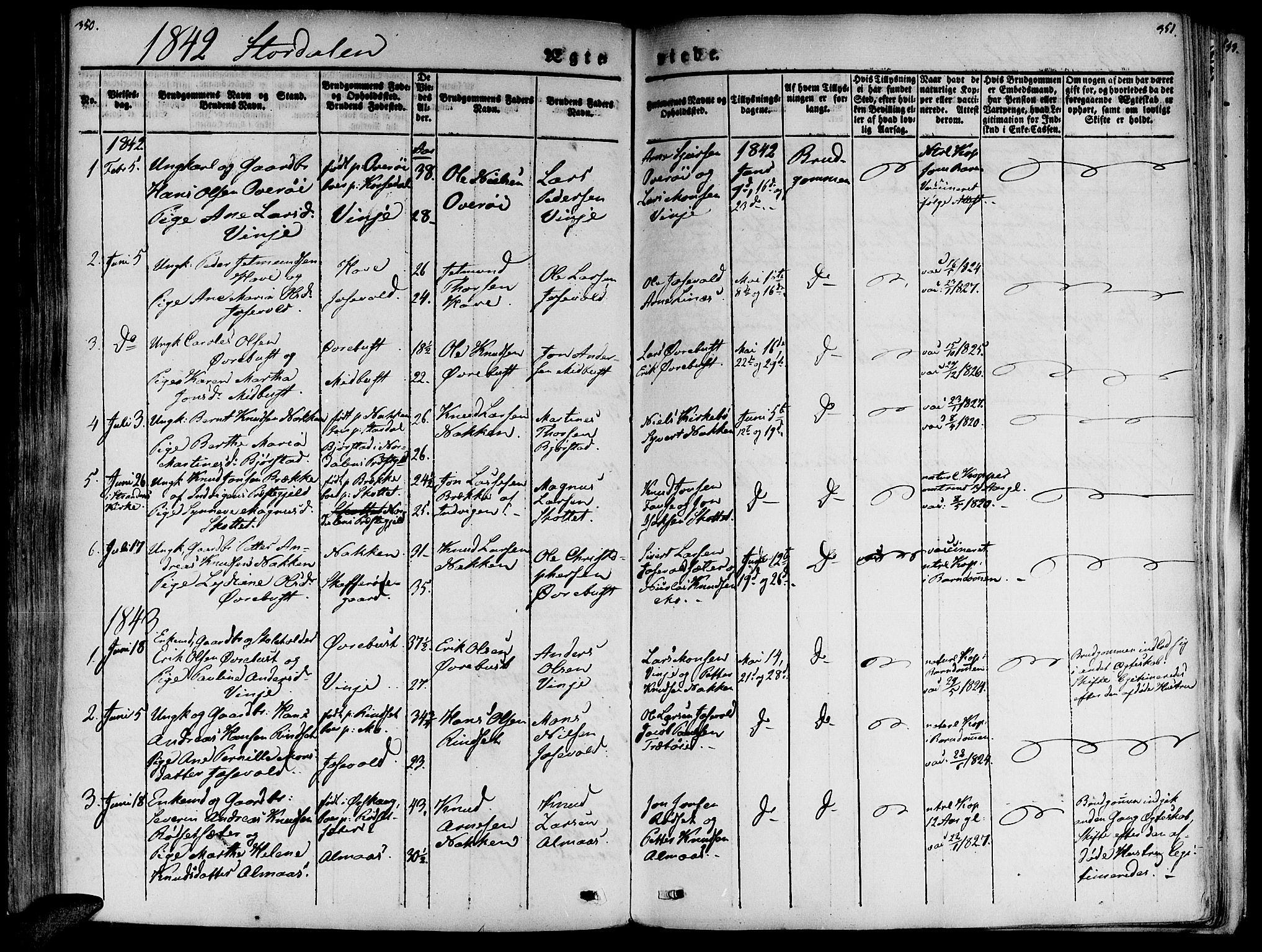 Ministerialprotokoller, klokkerbøker og fødselsregistre - Møre og Romsdal, AV/SAT-A-1454/520/L0274: Parish register (official) no. 520A04, 1827-1864, p. 350-351