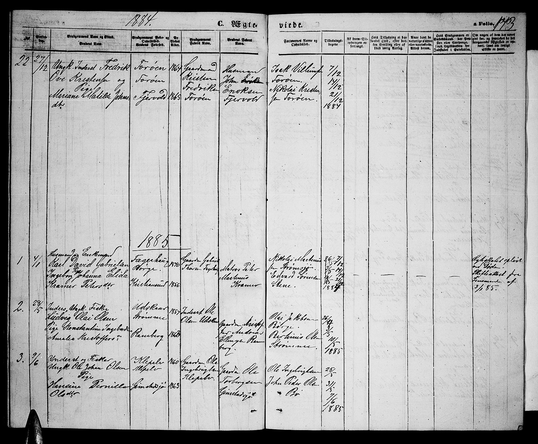 Ministerialprotokoller, klokkerbøker og fødselsregistre - Nordland, AV/SAT-A-1459/891/L1314: Parish register (copy) no. 891C03, 1870-1885, p. 173