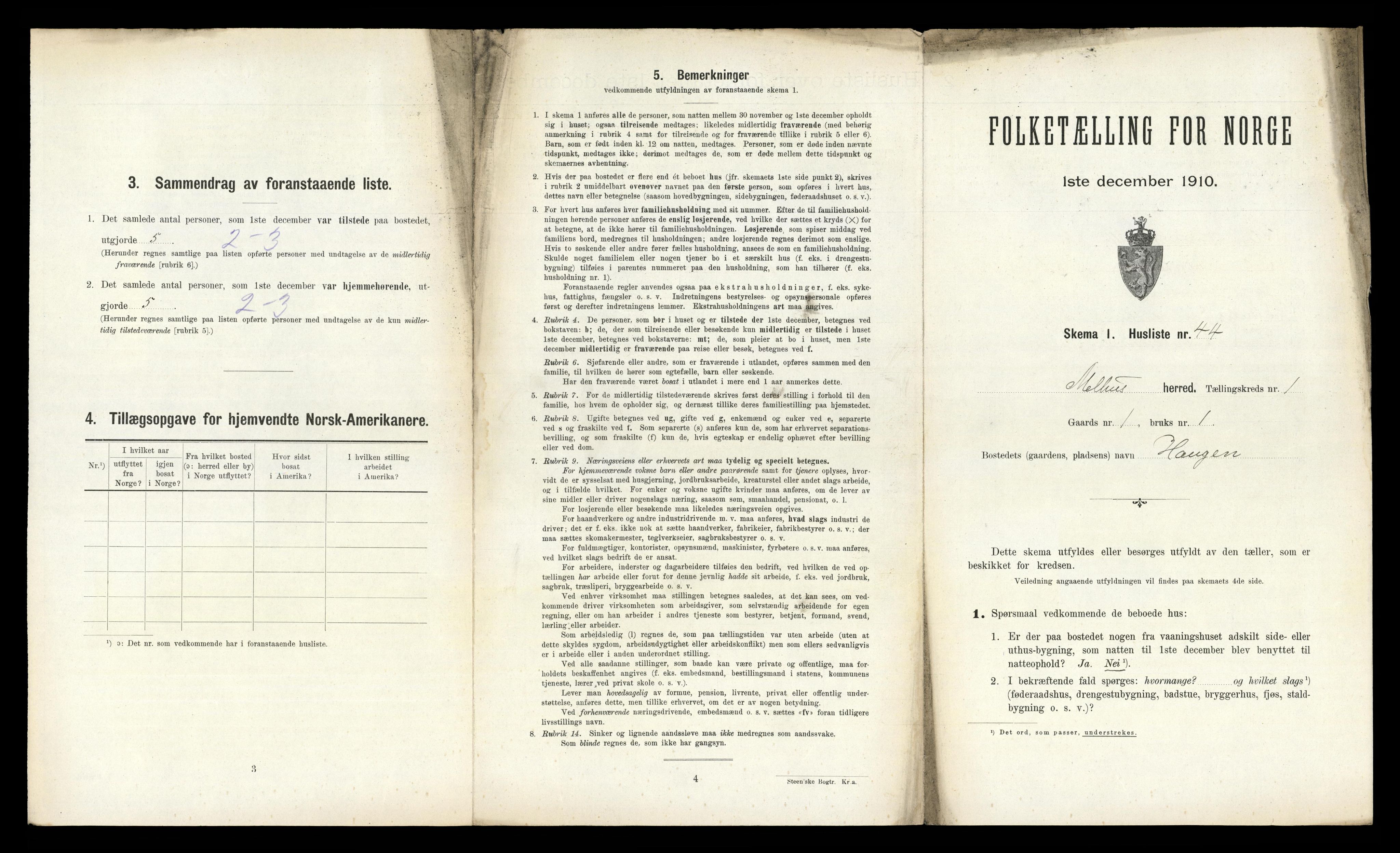 RA, 1910 census for Melhus, 1910, p. 112