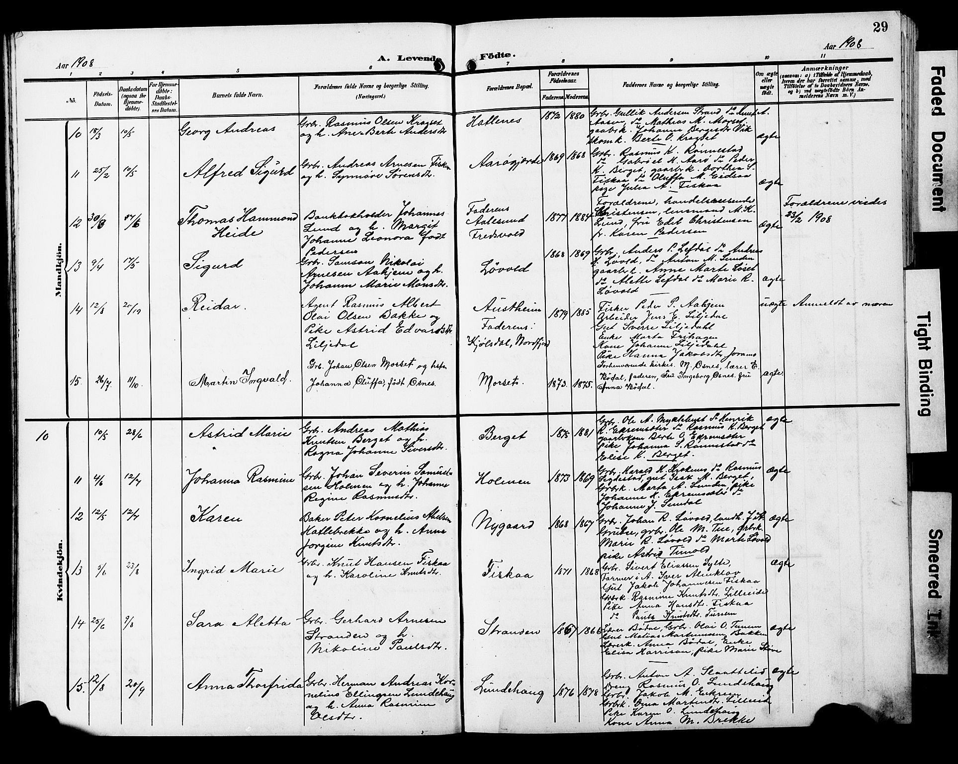 Ministerialprotokoller, klokkerbøker og fødselsregistre - Møre og Romsdal, SAT/A-1454/501/L0018: Parish register (copy) no. 501C04, 1902-1930, p. 29