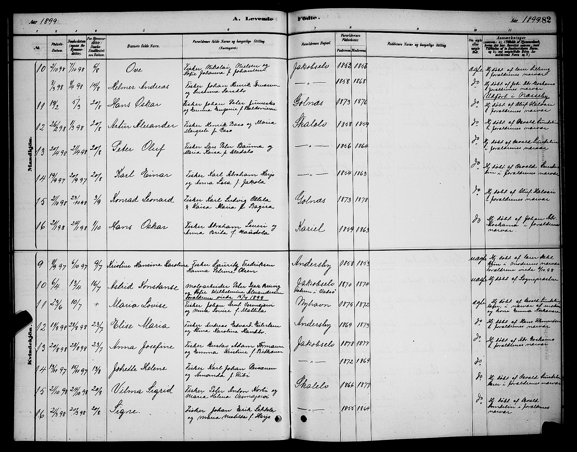 Vadsø sokneprestkontor, SATØ/S-1325/H/Hb/L0003klokker: Parish register (copy) no. 3, 1881-1901, p. 82