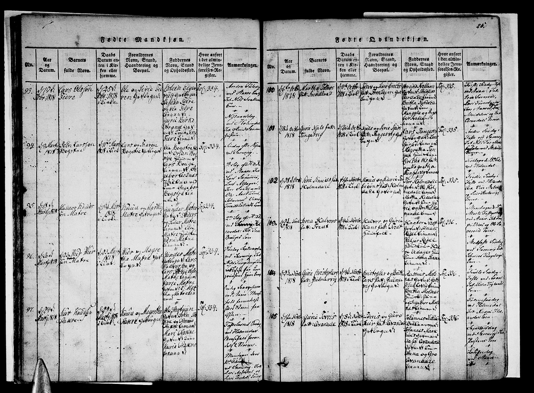 Skånevik sokneprestembete, AV/SAB-A-77801/H/Haa: Parish register (official) no. A 3, 1815-1828, p. 25